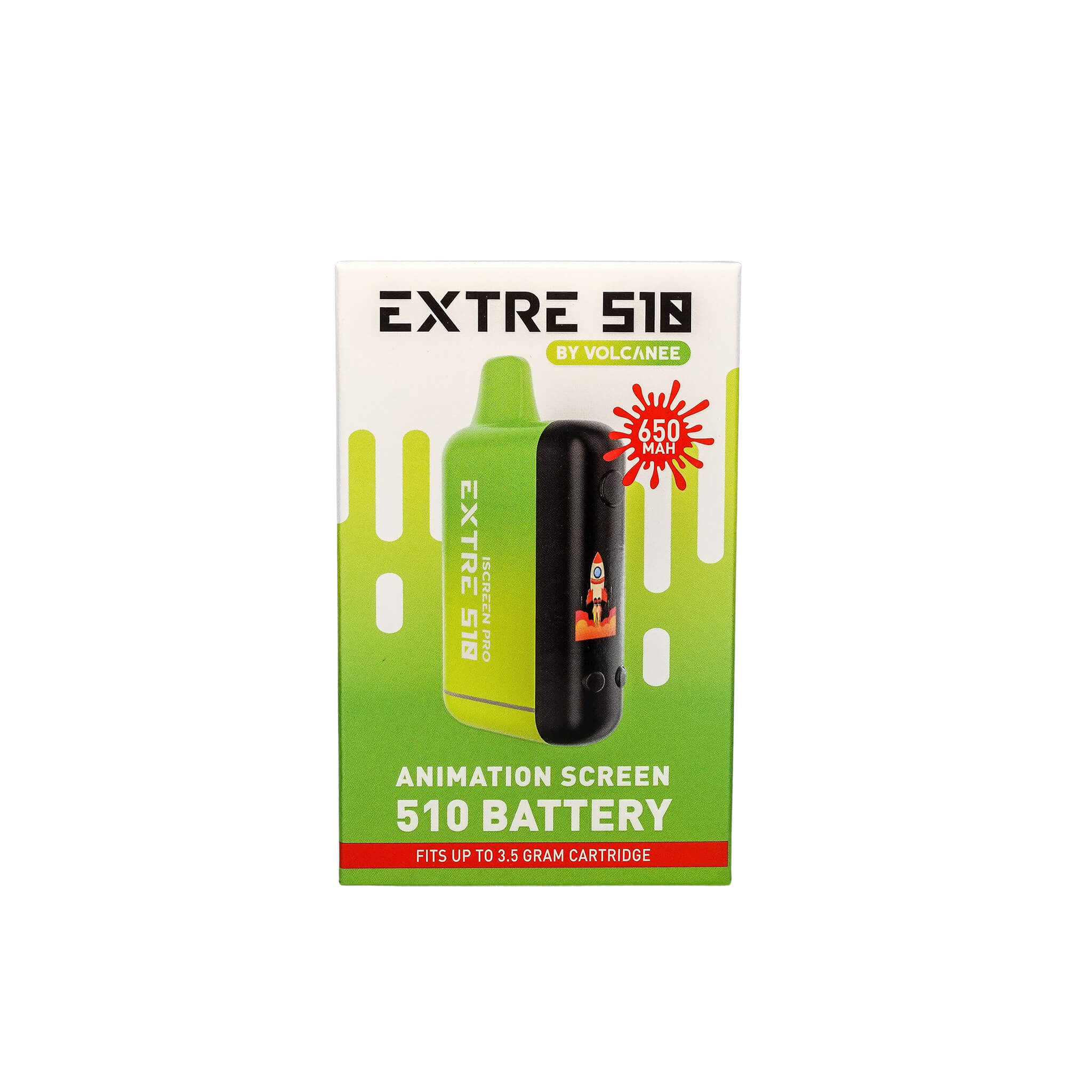 Extre 510 Vape Cartridge Battery | Green-Yellow Color Box Profile View | DW