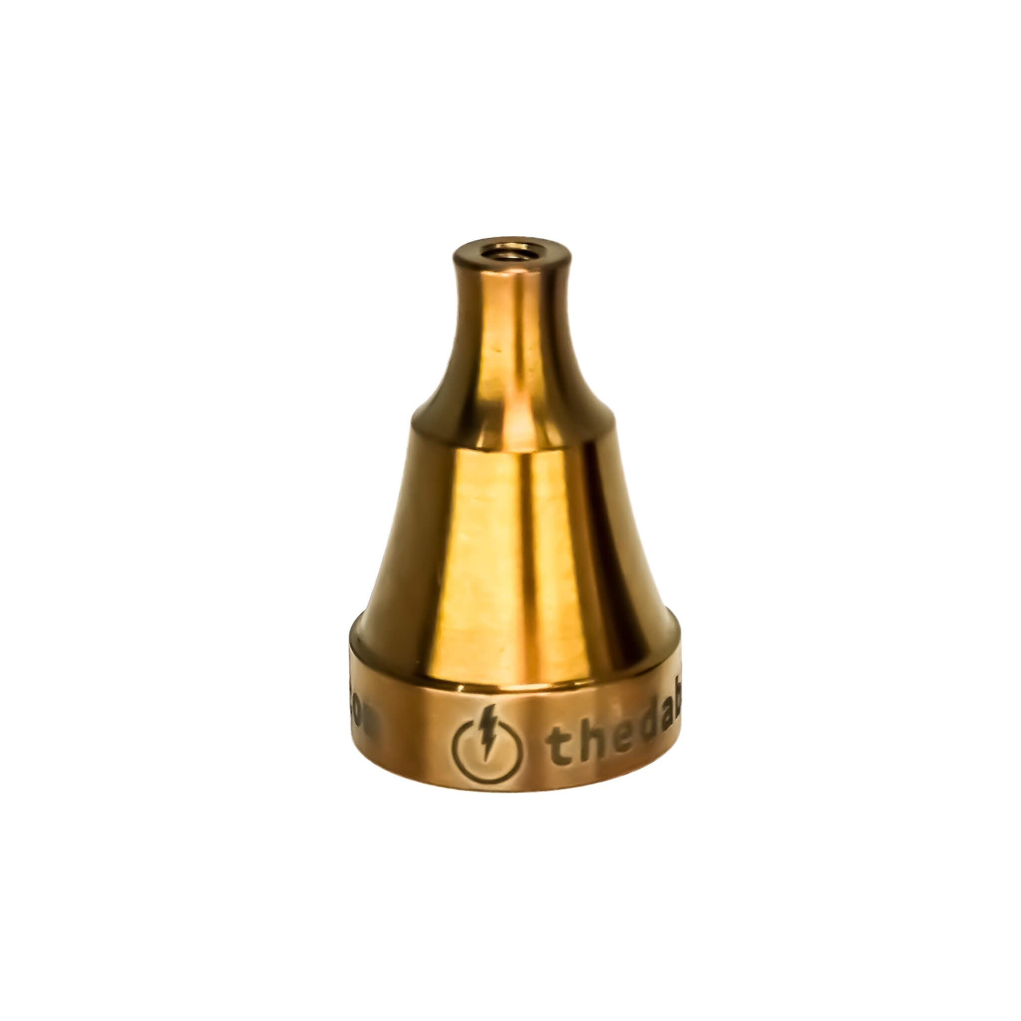 Titanium Universal Carb Cap 1-Hole Medium Velocity | Anodized Amber Profile View | DW