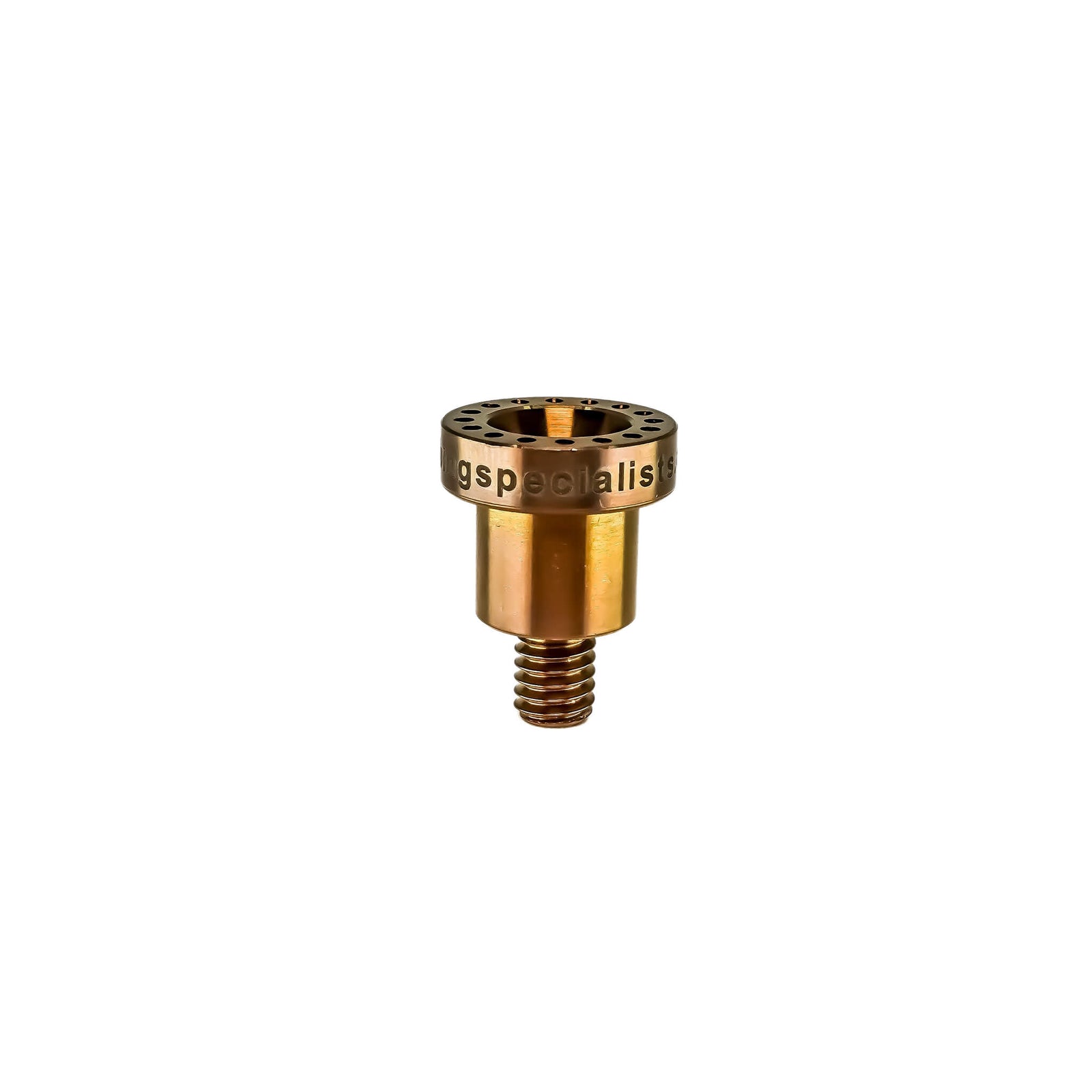 Titanium Dab Nail 16-hole | Side Nail View | Anodized Rosewood | Dabbing Warehouse