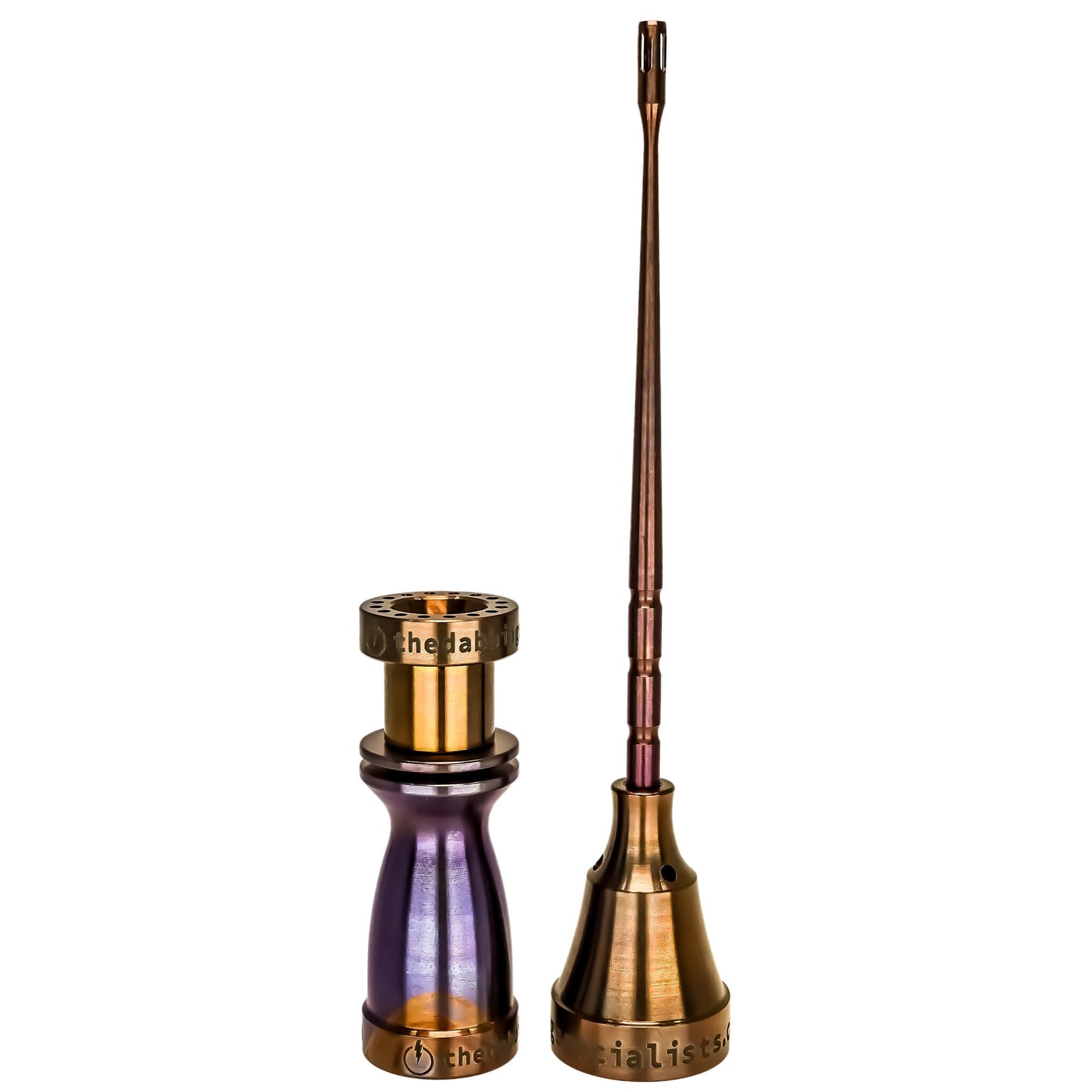 Complete Titanium Dab Hardware Kit - Female, 18mm/14mm, Claw Shovel | Gold Color View | DW