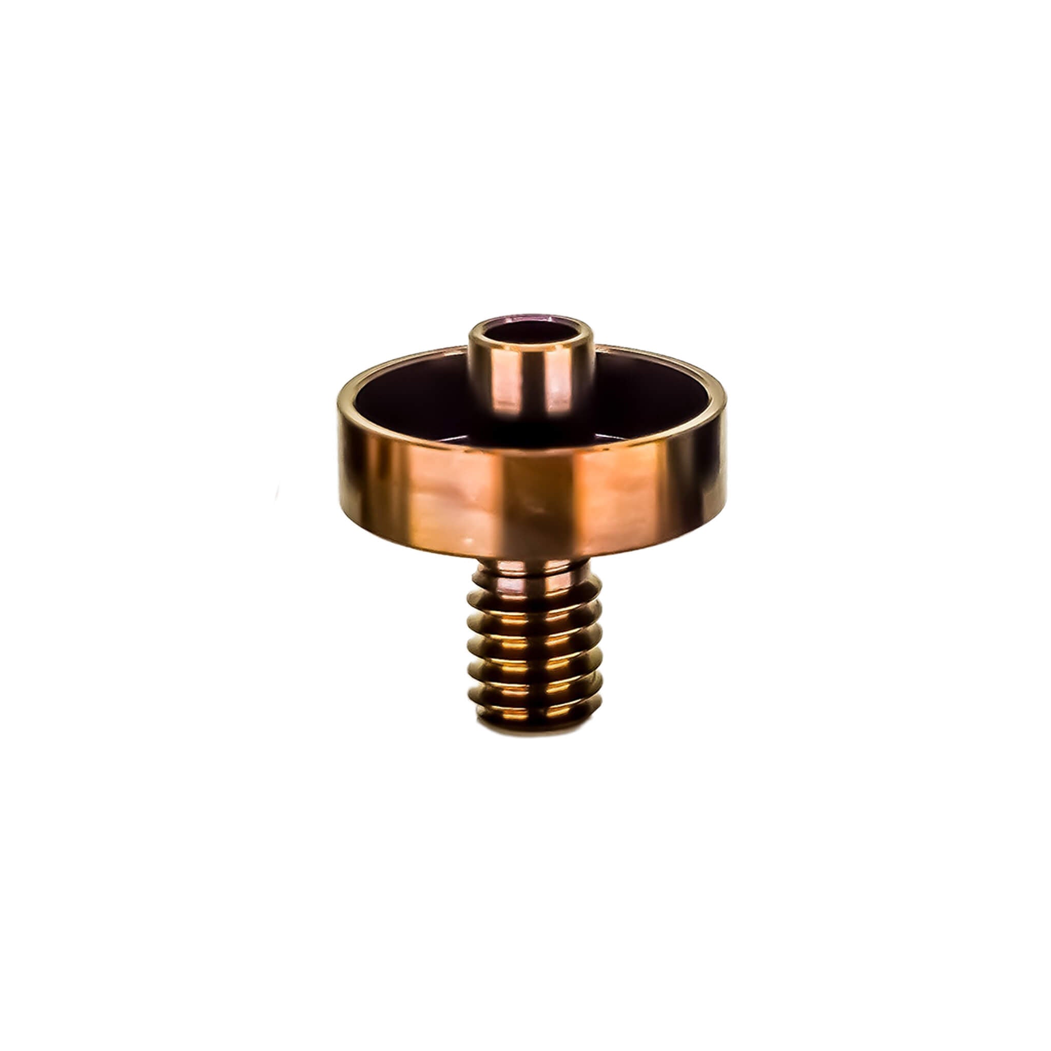 Titanium Nail for Flat Coil | Side View | Anodized Rosewood Titanium Flat Nail | DW