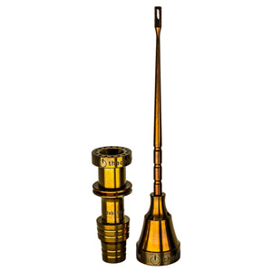 Complete Titanium Dab Tool Kit | Male, 18mm/14mm, Claw | Anodized Amber Color View | DW