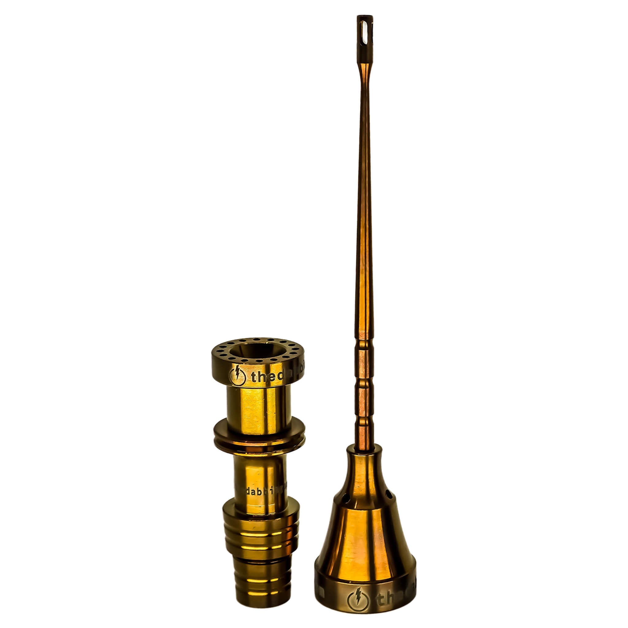 Complete Titanium Dab Tool Kit | Male, 18mm/14mm, Claw | Anodized Amber Color View | DW