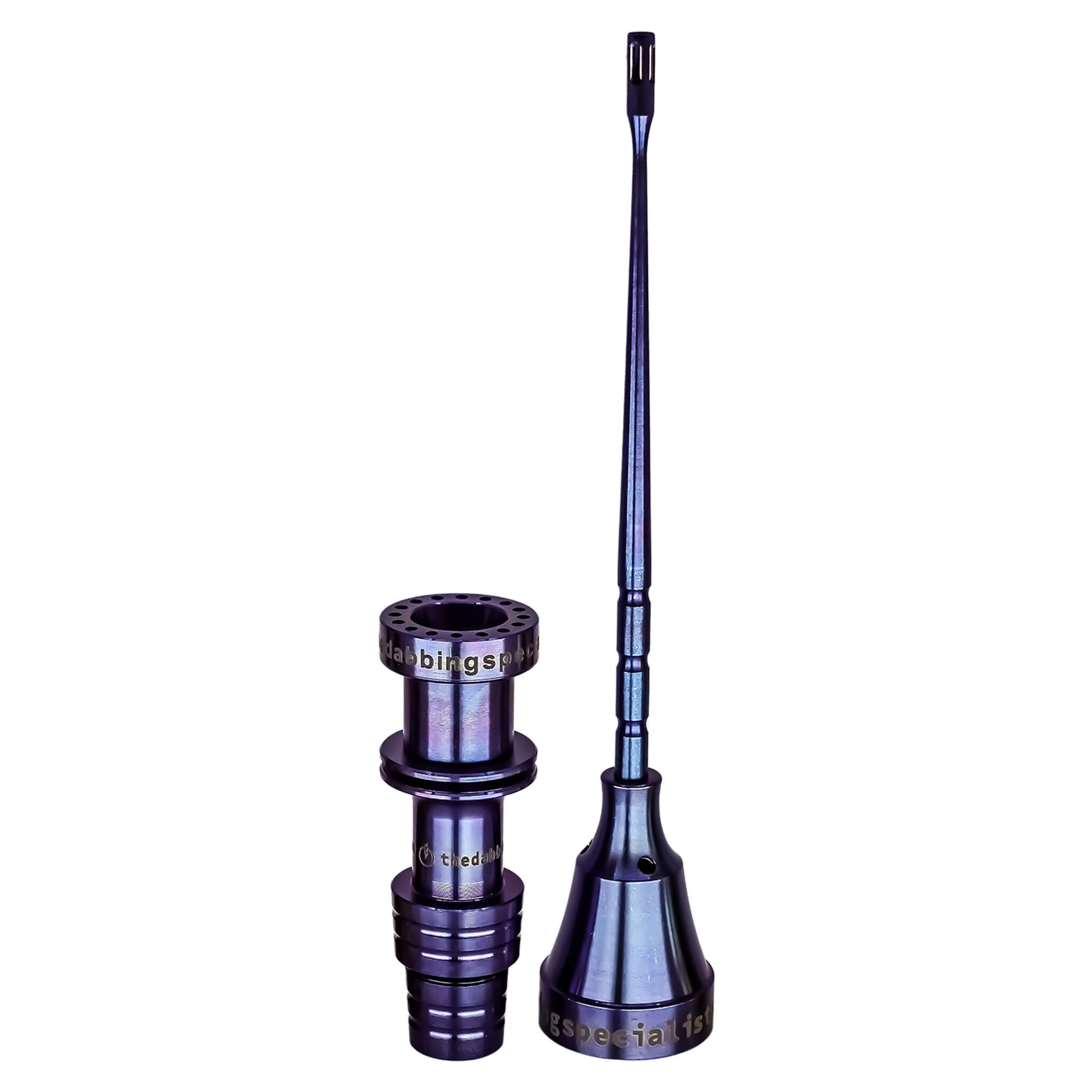 Complete Titanium Dab Tool Kit | Male, 18mm/14mm, Claw | Anodized Purple-Blue Color View | DW