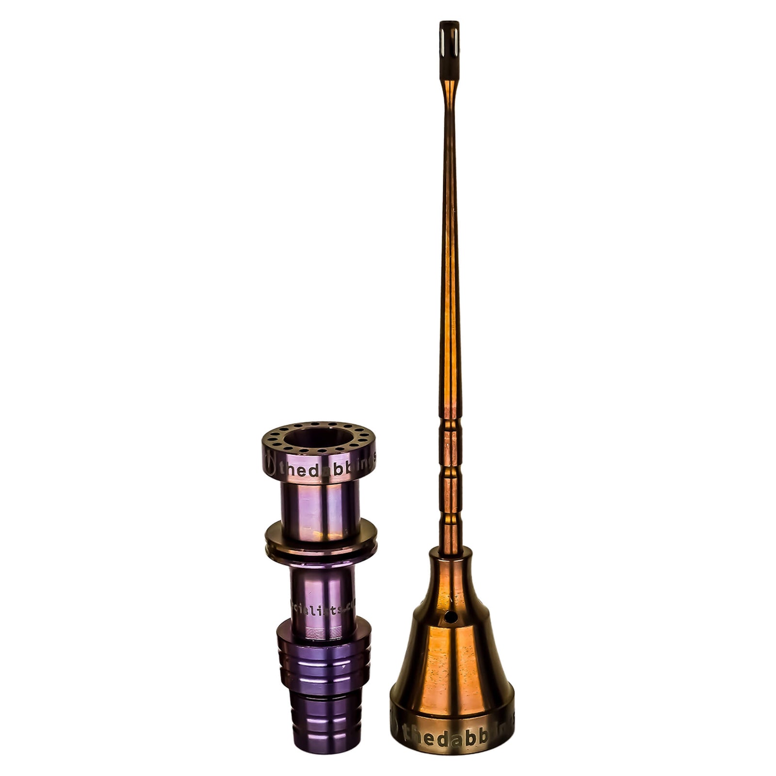 Complete Titanium Dab Tool Kit | Male, 18mm/14mm, Claw | Anodized Rosewood Color View | DW