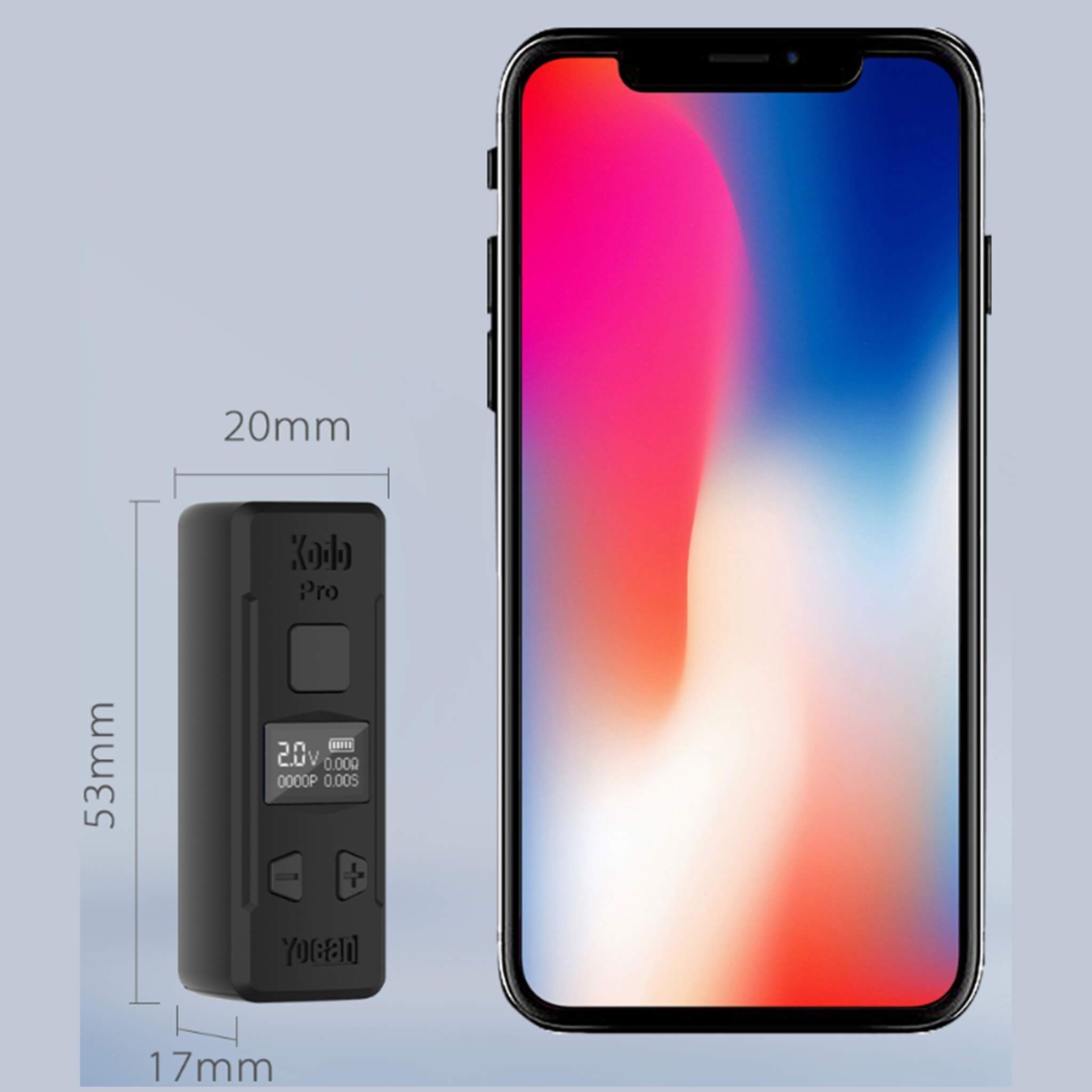 Yocan Kodo Pro 510 Thread Battery | Size Comparison Diagram | Dabbing Warehouse