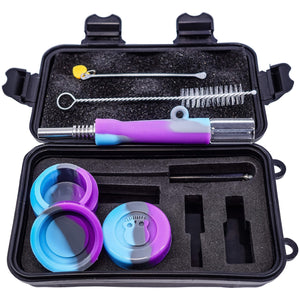 Nectar Collector Pocket Tech | Purple/Grey/Blue Deluxe Assembled View | Dabbing Warehouse