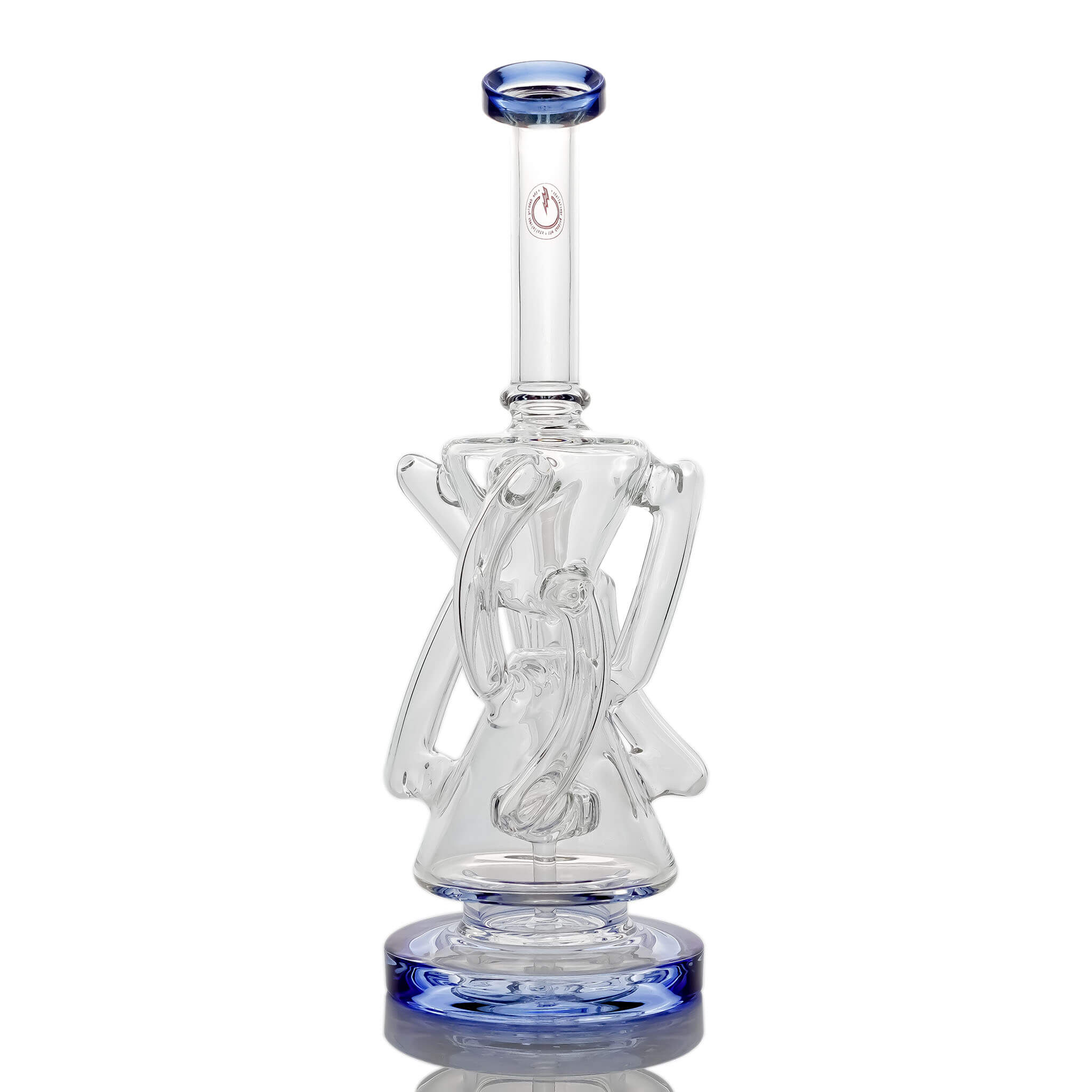 Trifecta Double Recycler Dab Rig | Blue Rear View | Dabbing Warehouse