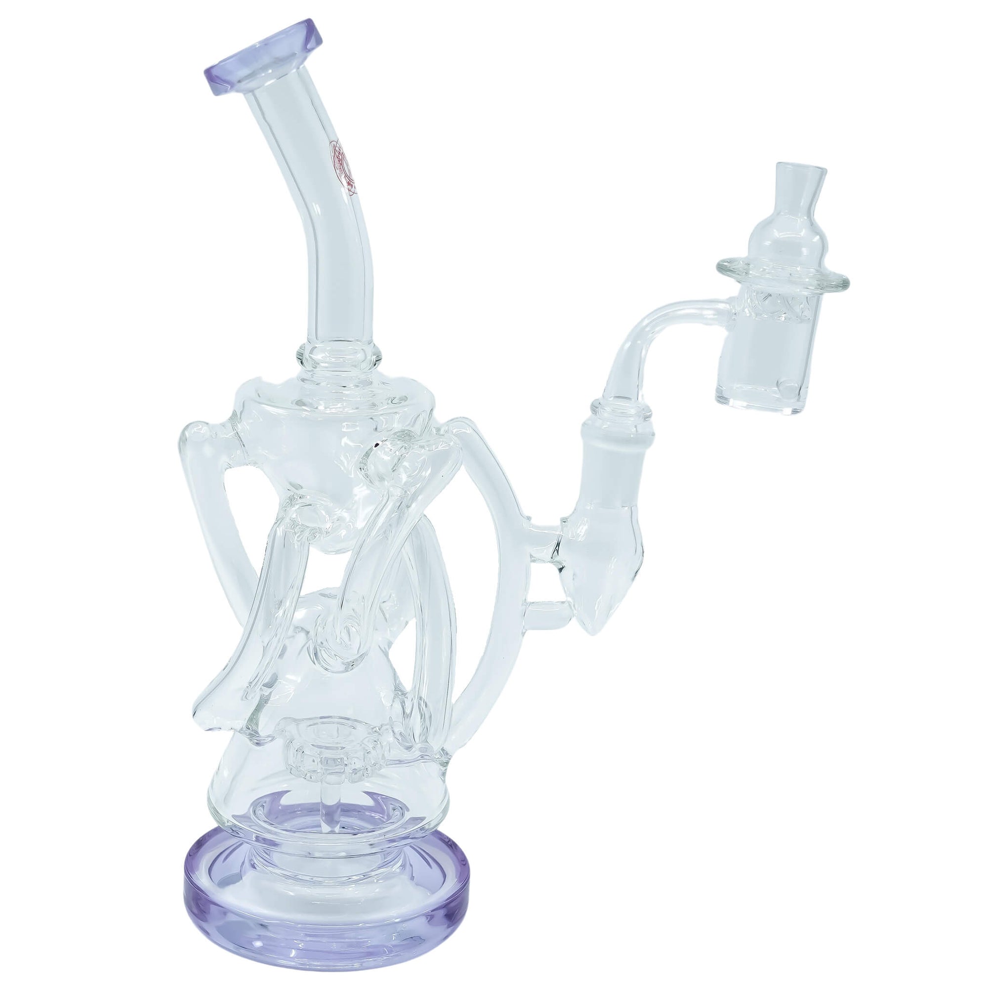 Trifecta 25mm Handmade Joint Complete Dabbing Kit #1 | Purple With Quartz Pearls View | DW