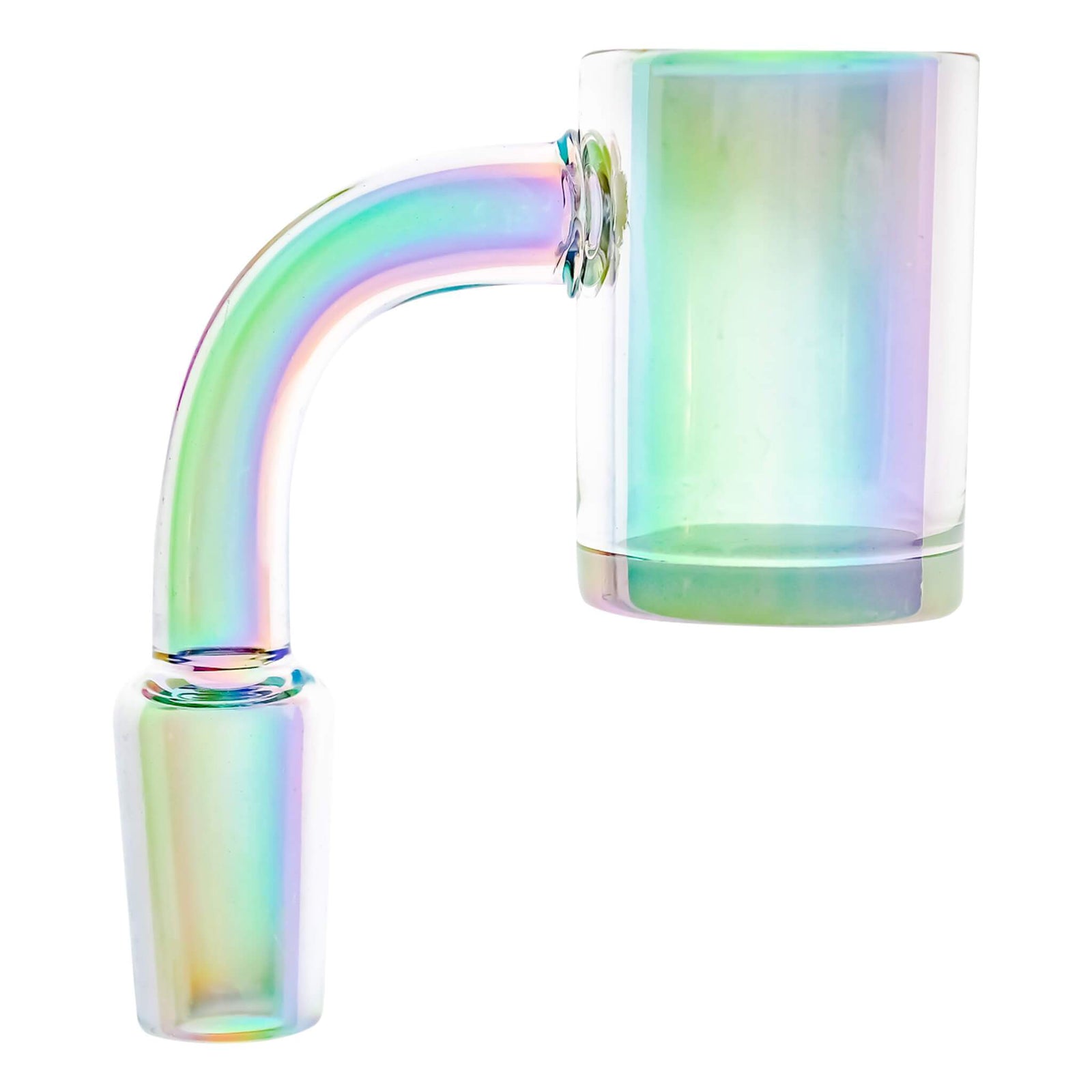 25mm Quartz Banger - Opaque Bottom - Electro Plated | 45 Degree Profile View | Dabbing Warehouse