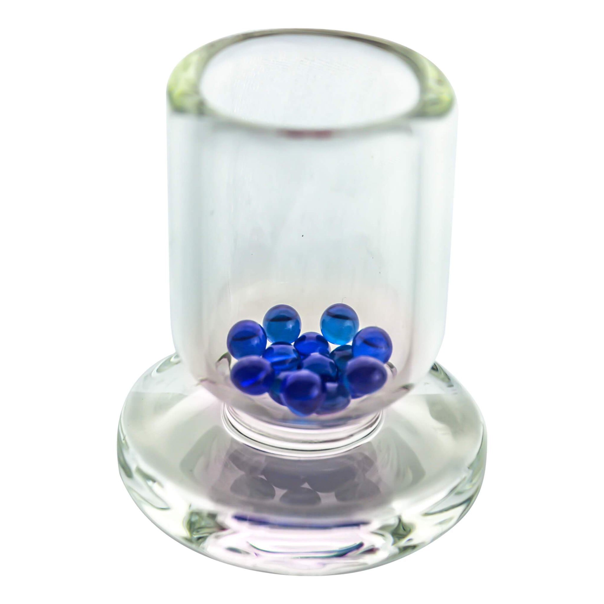 4mm Terp (Dab) Pearls-Blue Crystal | Blue Crystal Terp Pearls In Banger View | DW