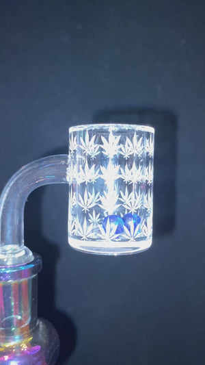 25mm Quartz Banger - Beveled Edge - Weed Leaf Bottom