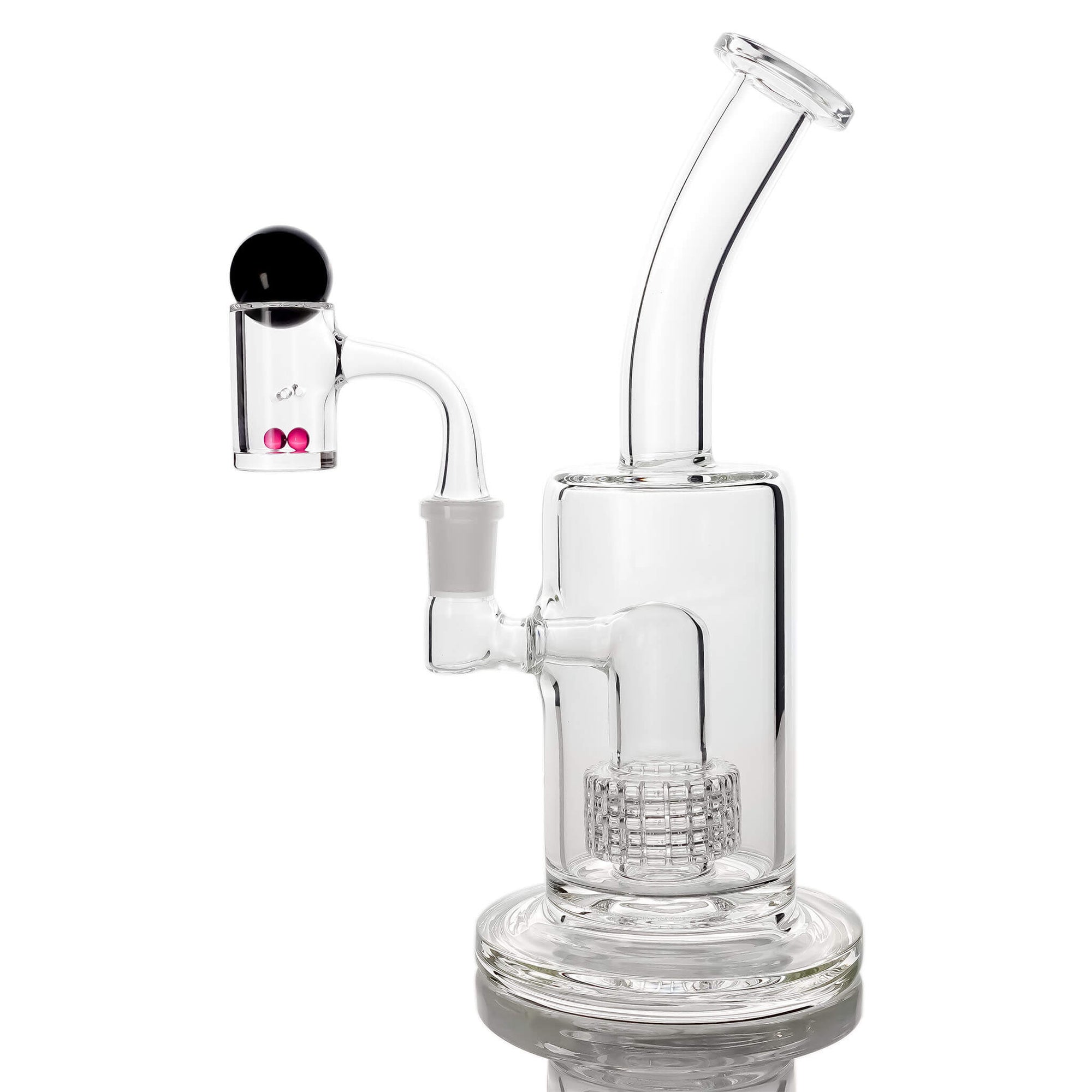Clear Commander Auto-Spinning Dab Kit | Blue Crystal Kit Profile View | Dabbing Warehouse
