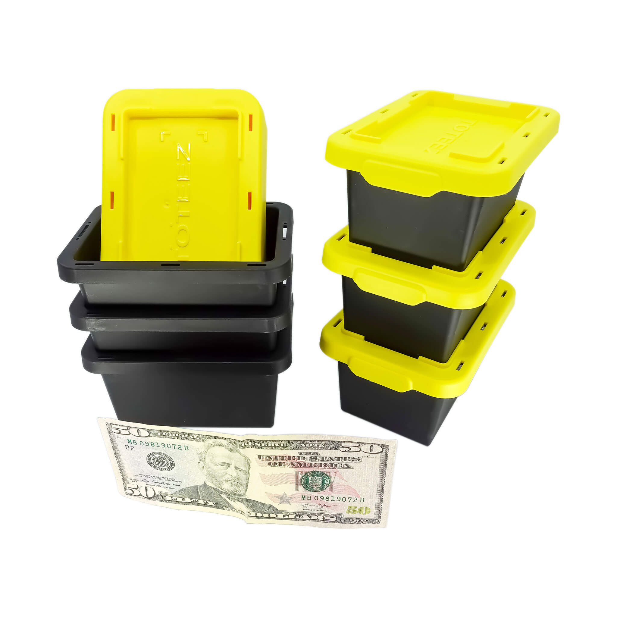 Töteez Tiny Totes | Top Down Six Pack Stack With Bill For Perspective View | Dabbing Warehouse