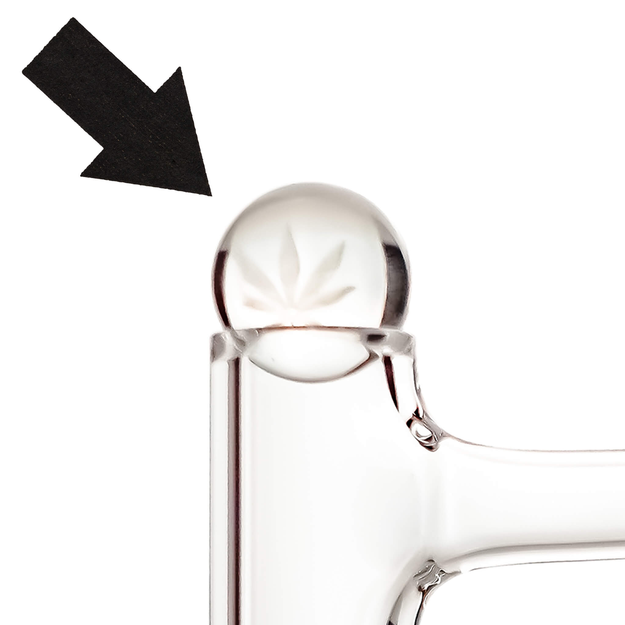 Clear Weed Leaf Control Tower Marble | Profile View | the dabbing specialists