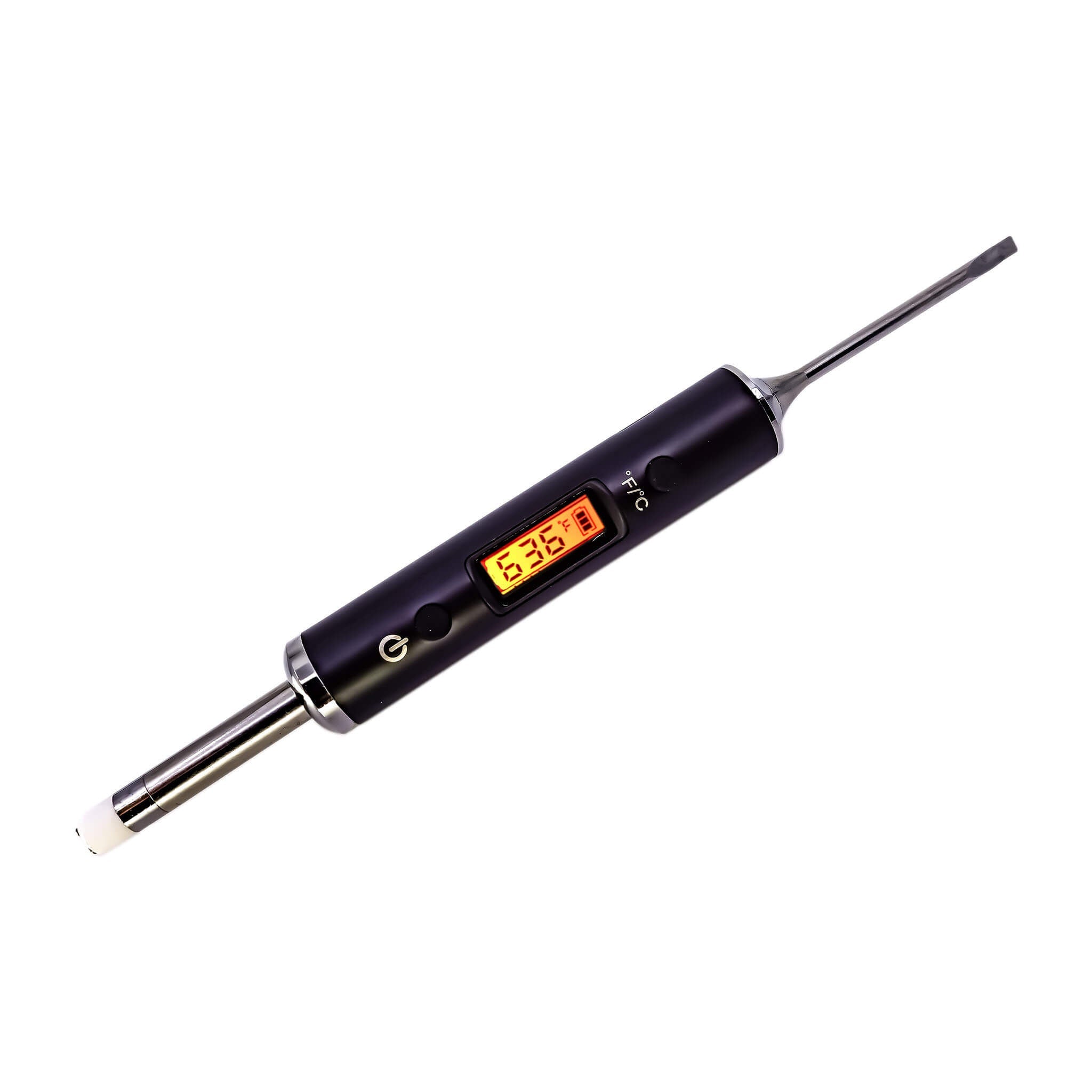 Dab Nail Thermometer | Angled Orange Temp Screen View | Dabbing Warehouse