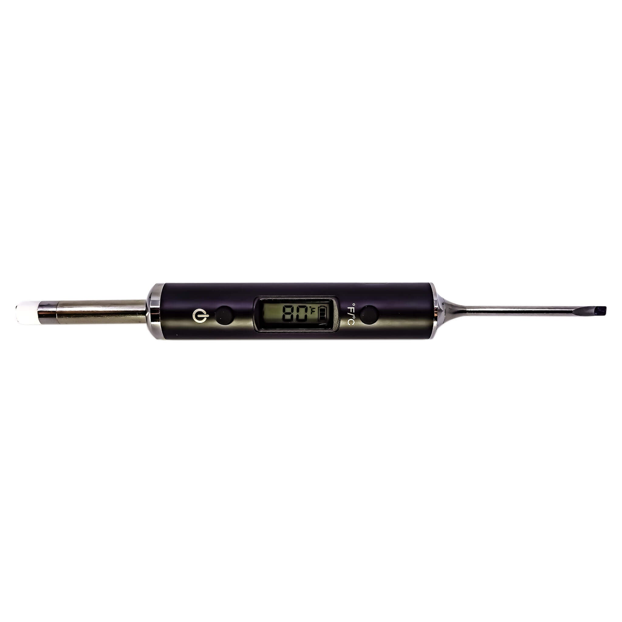 Dab Nail Thermometer | Horizontal Monochrome Temp Screen View | Dabbing Warehouse