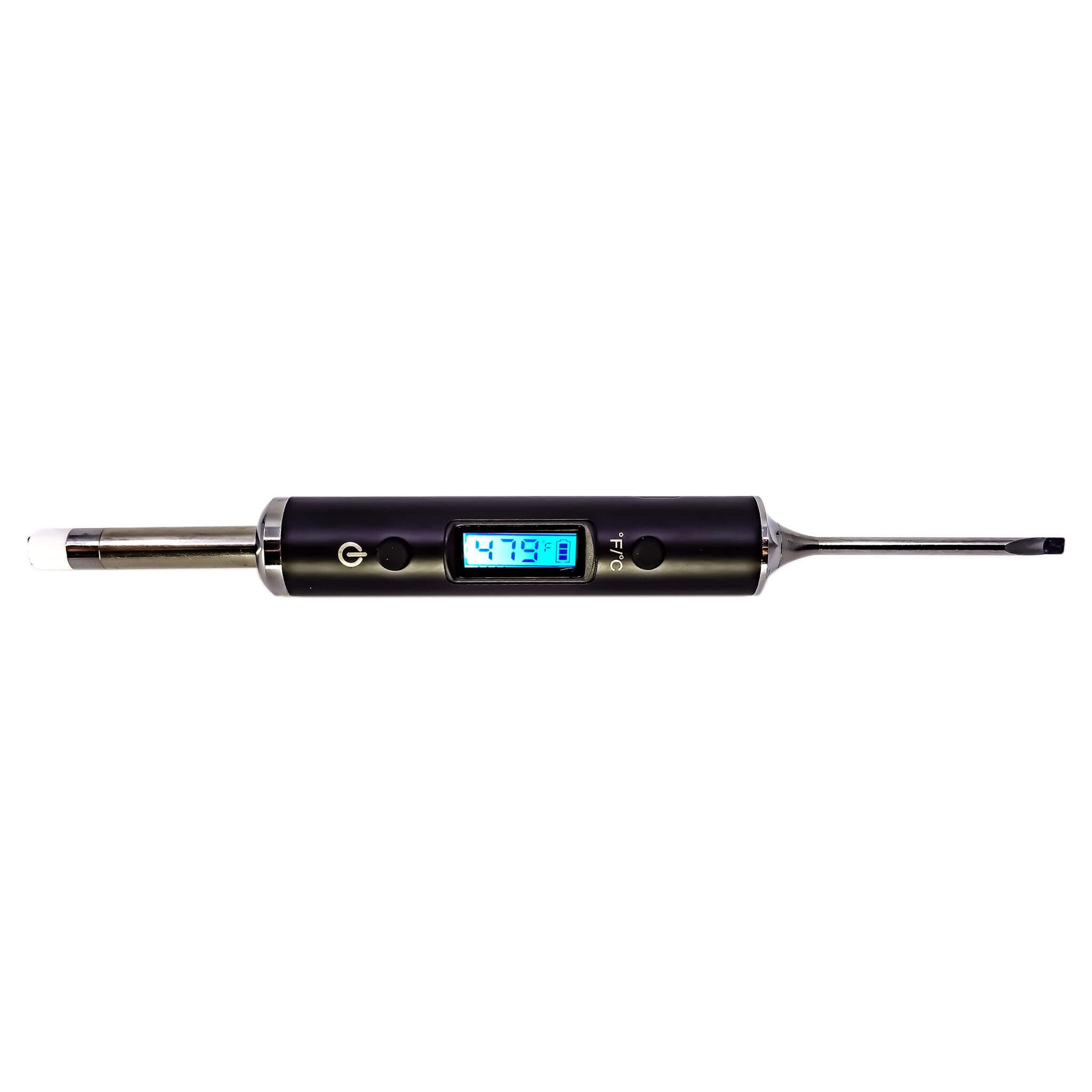 Dab Nail Thermometer | Horizontal Blue Temp Screen View | Dabbing Warehouse