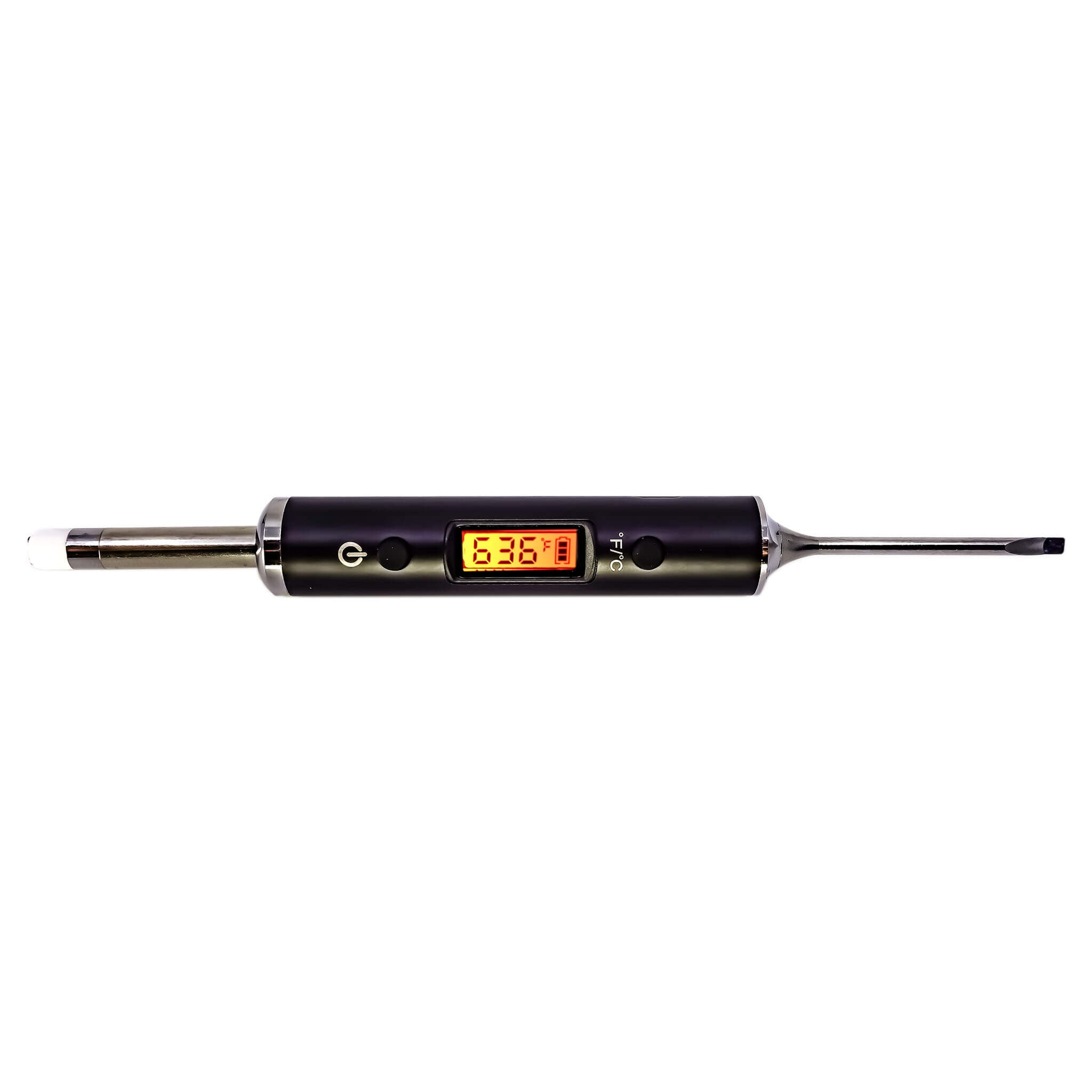 Dab Nail Thermometer | Horizontal Orange Temp Screen View | Dabbing Warehouse