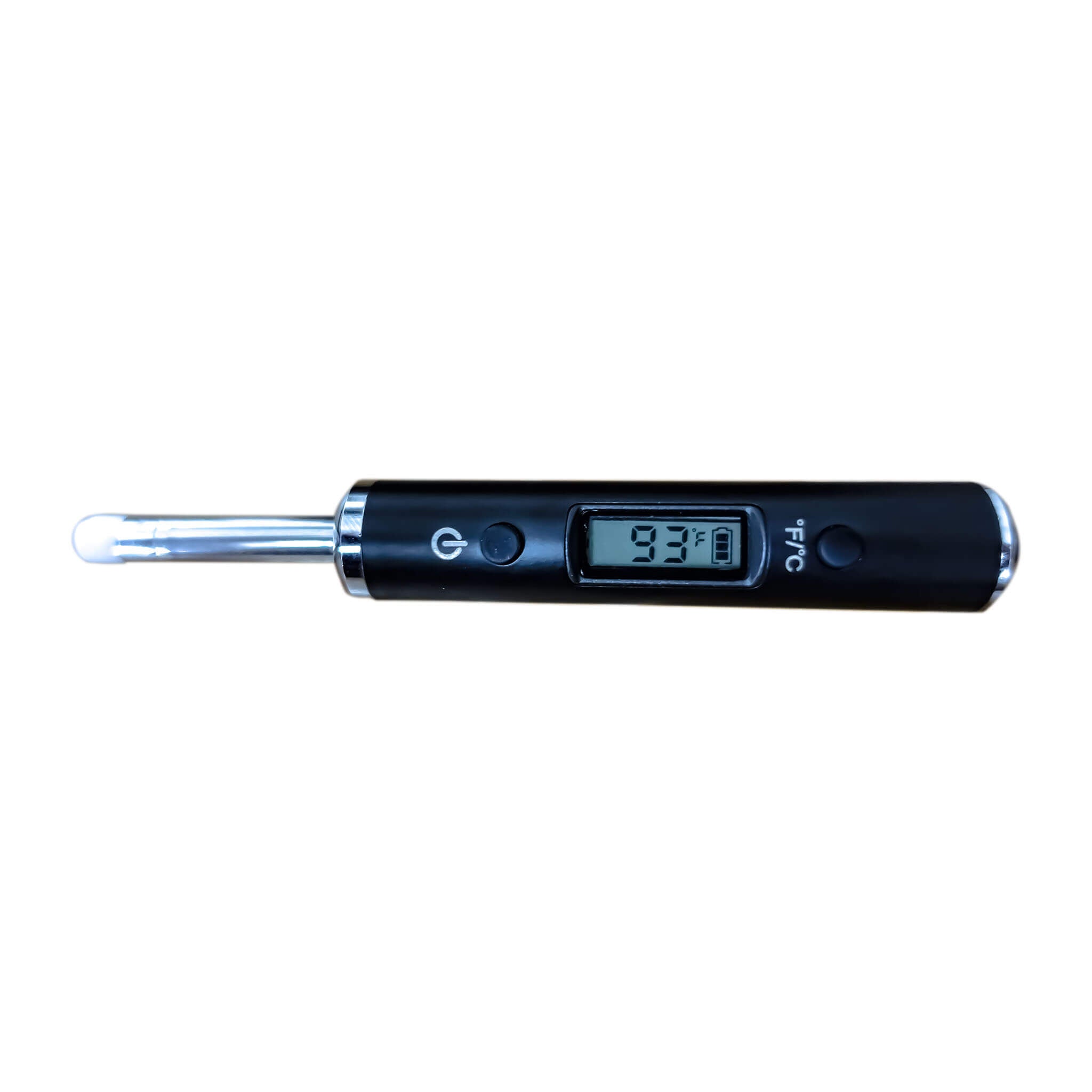 Dab Nail Thermometer | Horizontal Monochrome Temp Screen Tool Removed View | Dabbing Warehouse