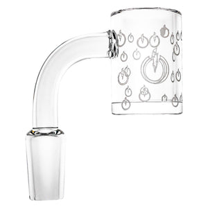 25mm Quartz Banger - Beveled Edge - TDS Logo Bottom | 10mm Male Profile View | DW