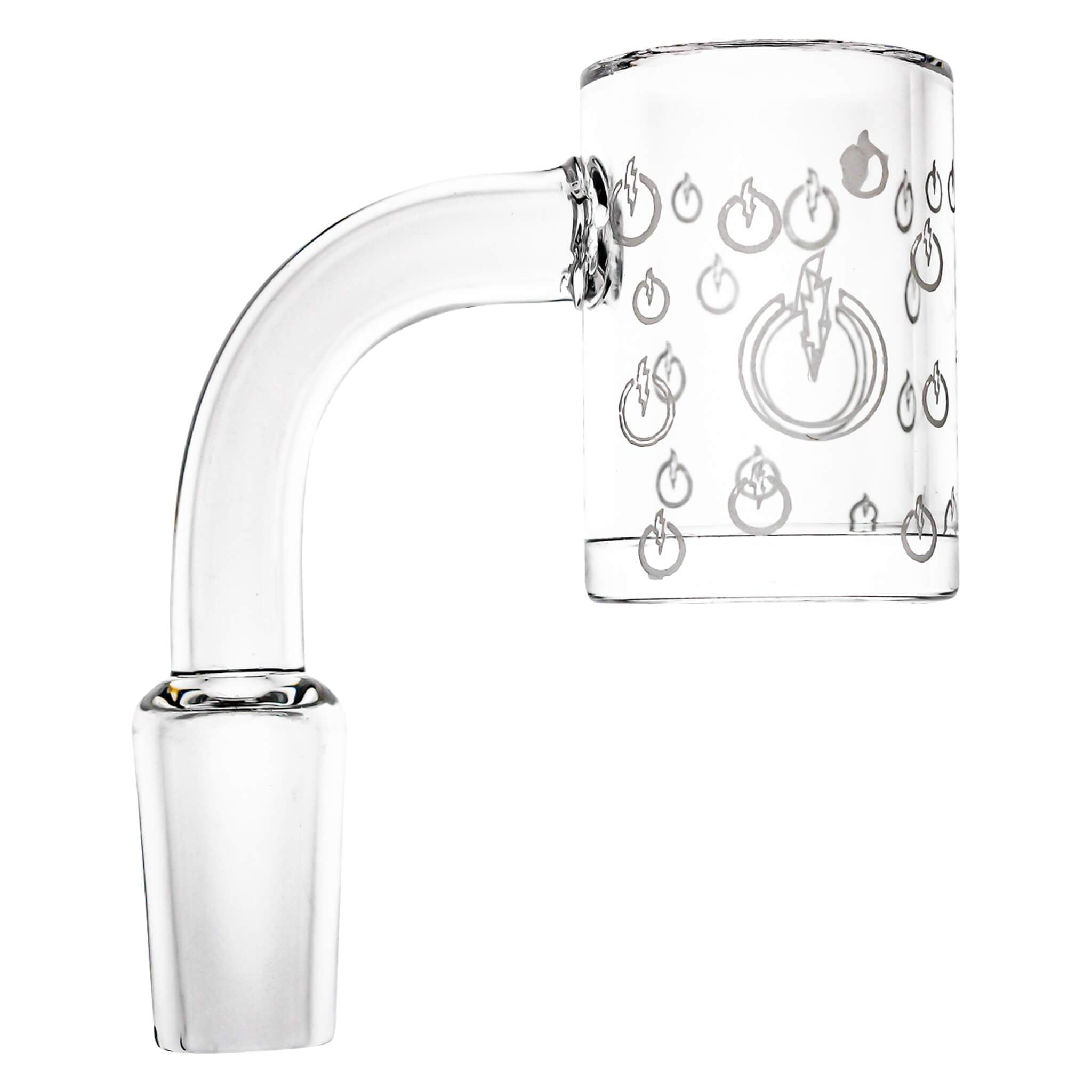 25mm Quartz Banger - Beveled Edge - TDS Logo Bottom | 10mm Male Profile View | DW