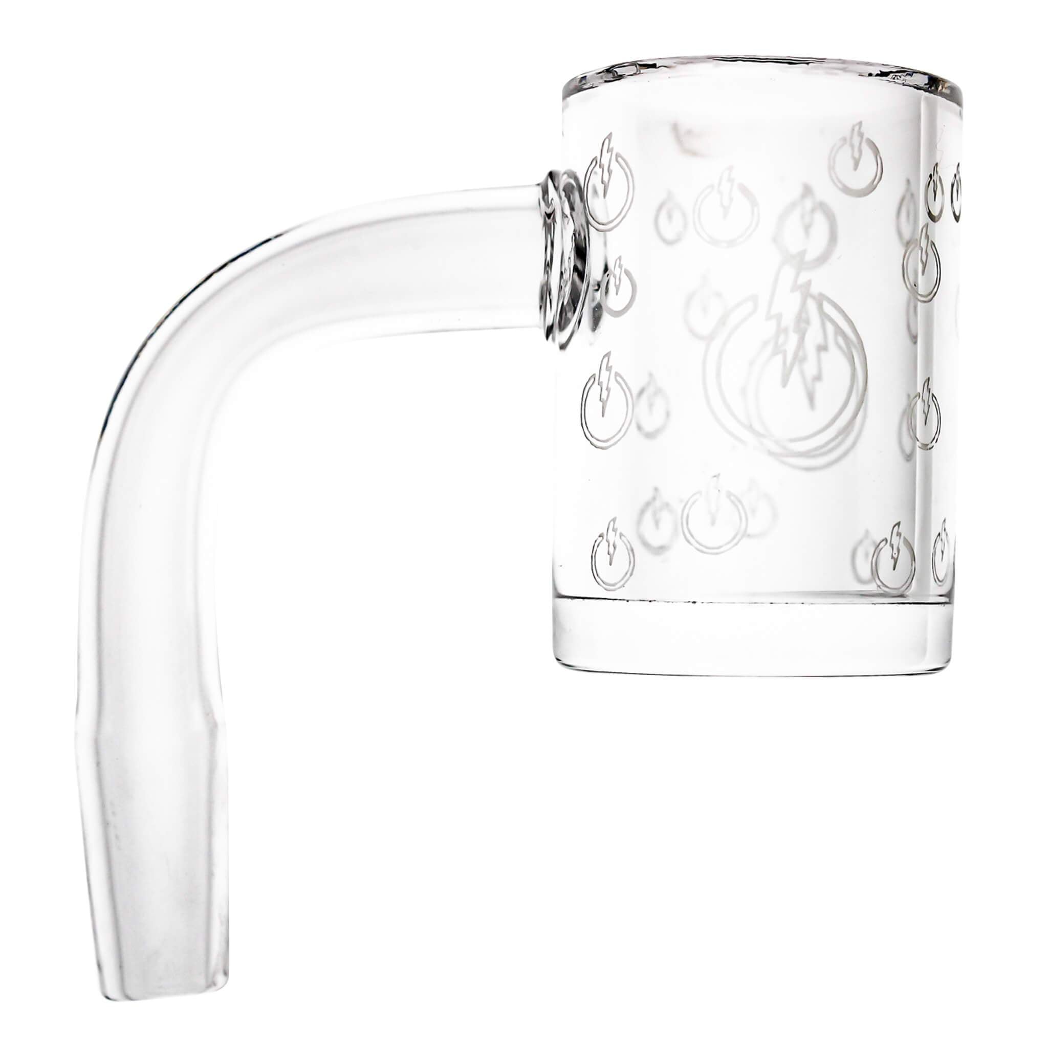 25mm Quartz Banger - Beveled Edge - TDS Logo Bottom | 10mm Male Profile View | DW