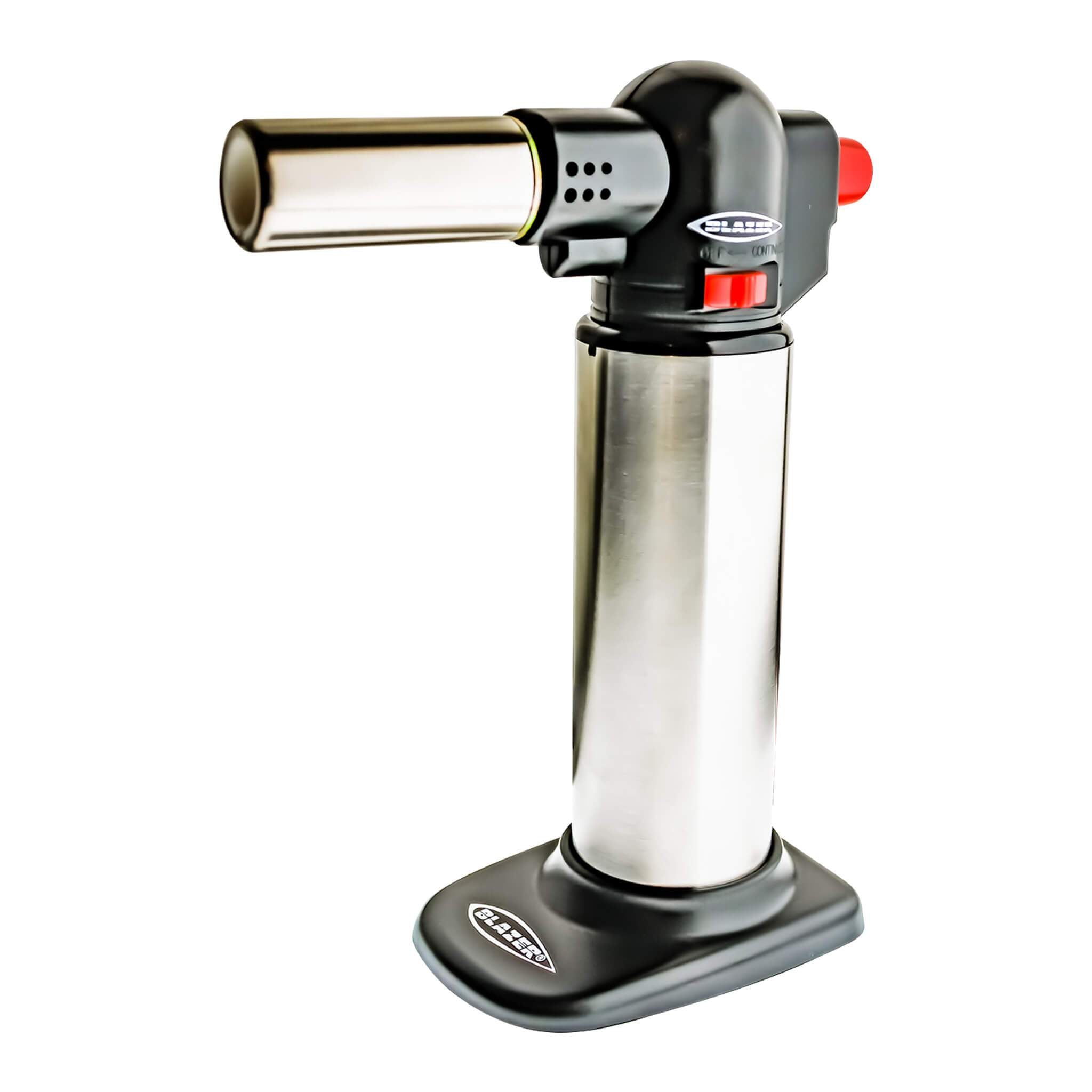 Blazer Big Buddy Torch | Stainless & Black View | Dabbing Warehouse