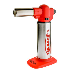Blazer Big Buddy Torch | Stainless & Red View | Dabbing Warehouse