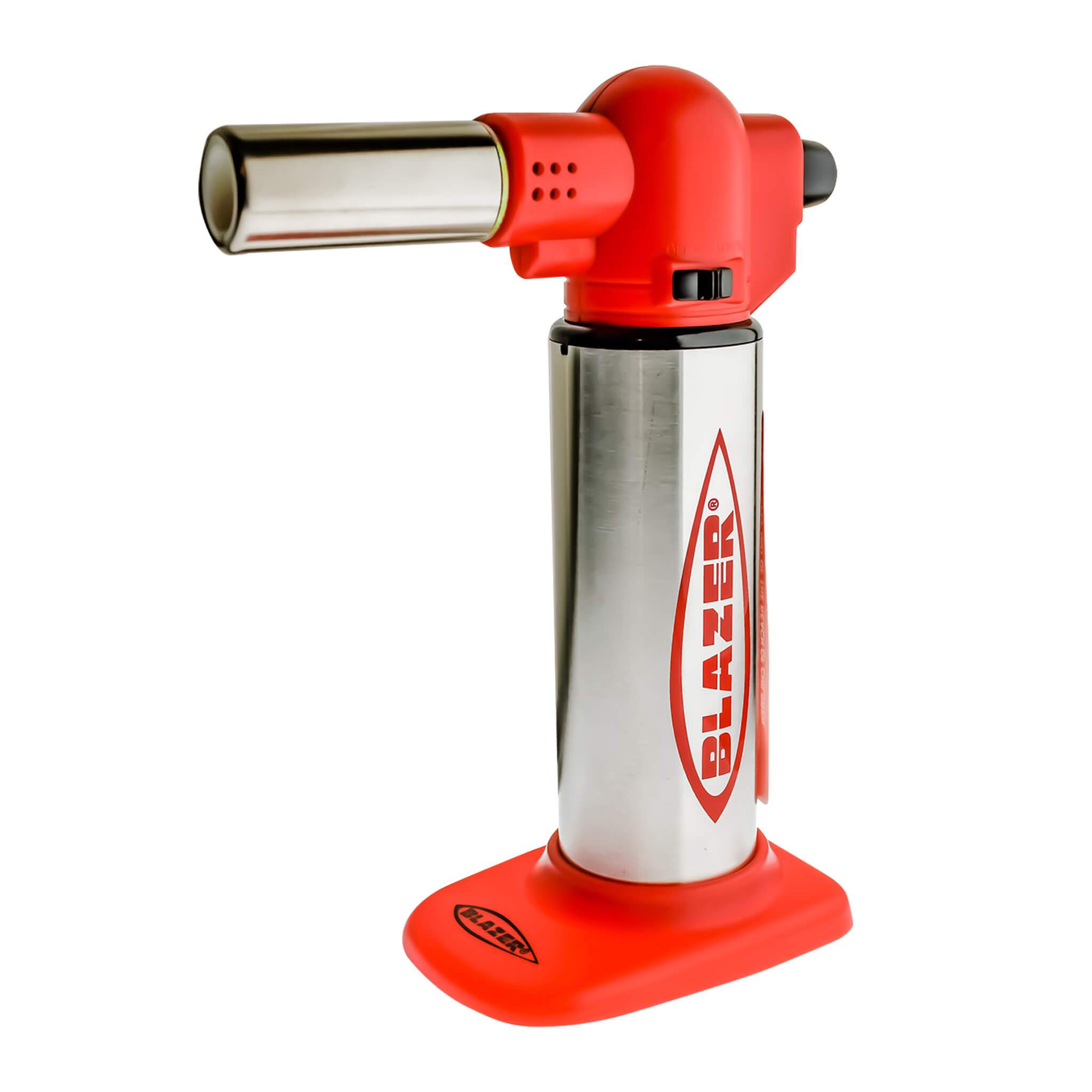 Blazer Big Buddy Torch | Stainless & Red View | Dabbing Warehouse