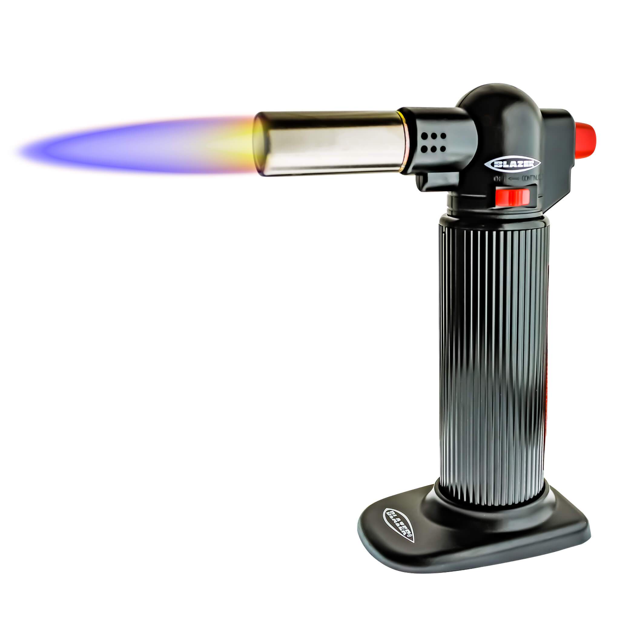 Blazer Big Buddy Torch | Black View With Flame | Dabbing Warehouse