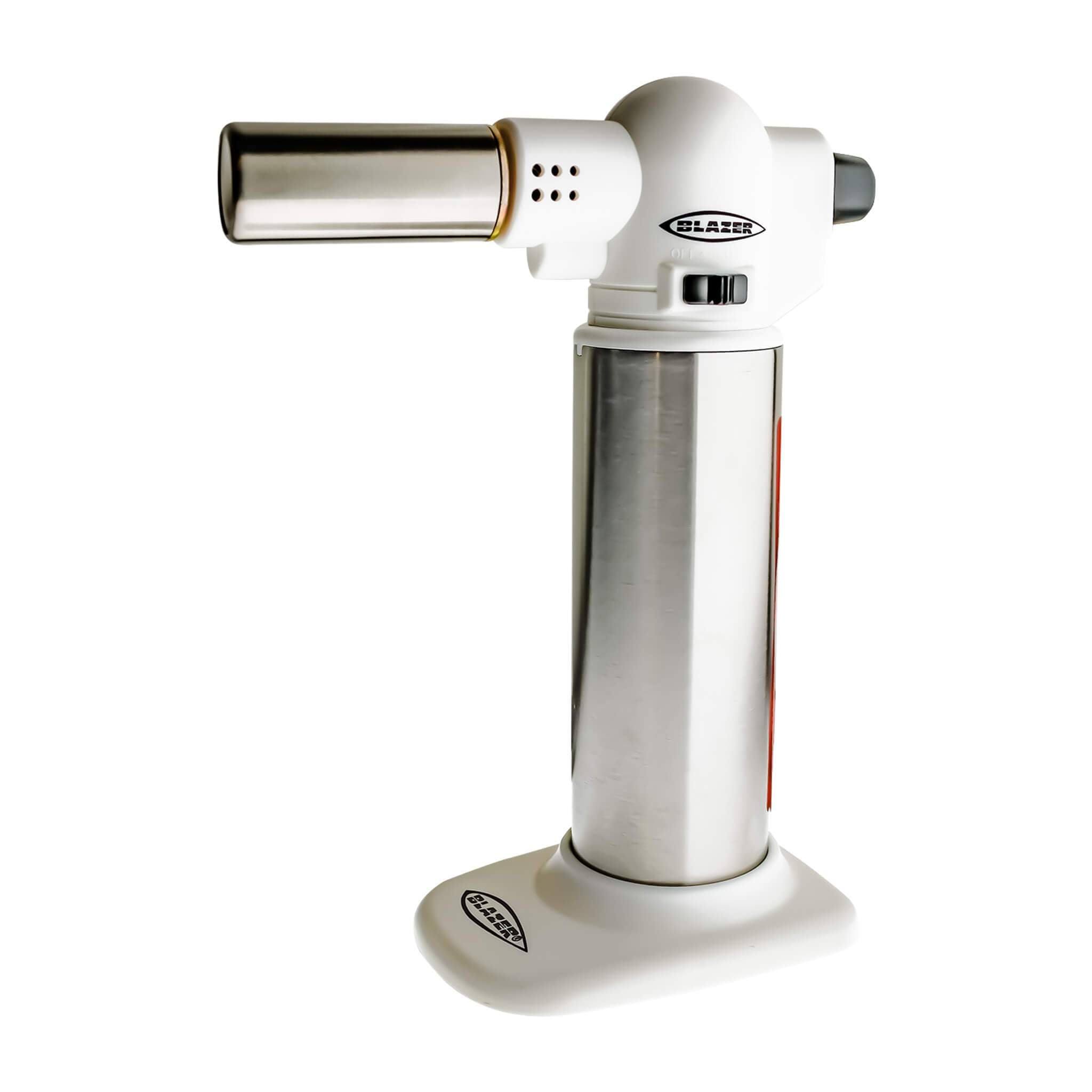 Blazer Big Buddy Torch | Stainless & White View | Dabbing Warehouse