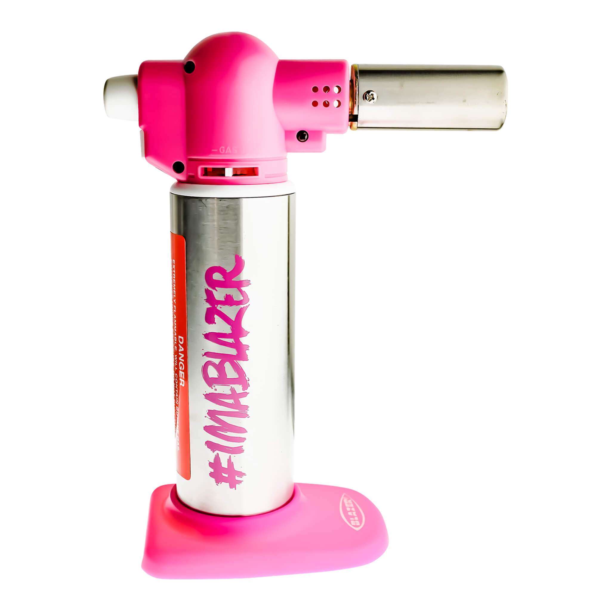 Blazer Big Buddy Torch | Stainless & Pink View | Dabbing Warehouse