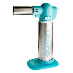 Blazer Big Buddy Torch | Stainless & Teal View | Dabbing Warehouse