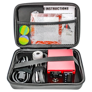 Reborn 30mm E-Banger Deluxe Enail Kit | Red Kit Open Case View | Dabbing Warehouse