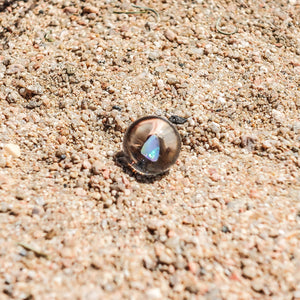 Clear Opal Encased Tower Marble | 16mm Clear Opal-Encased Tower Marble Profile View | DW