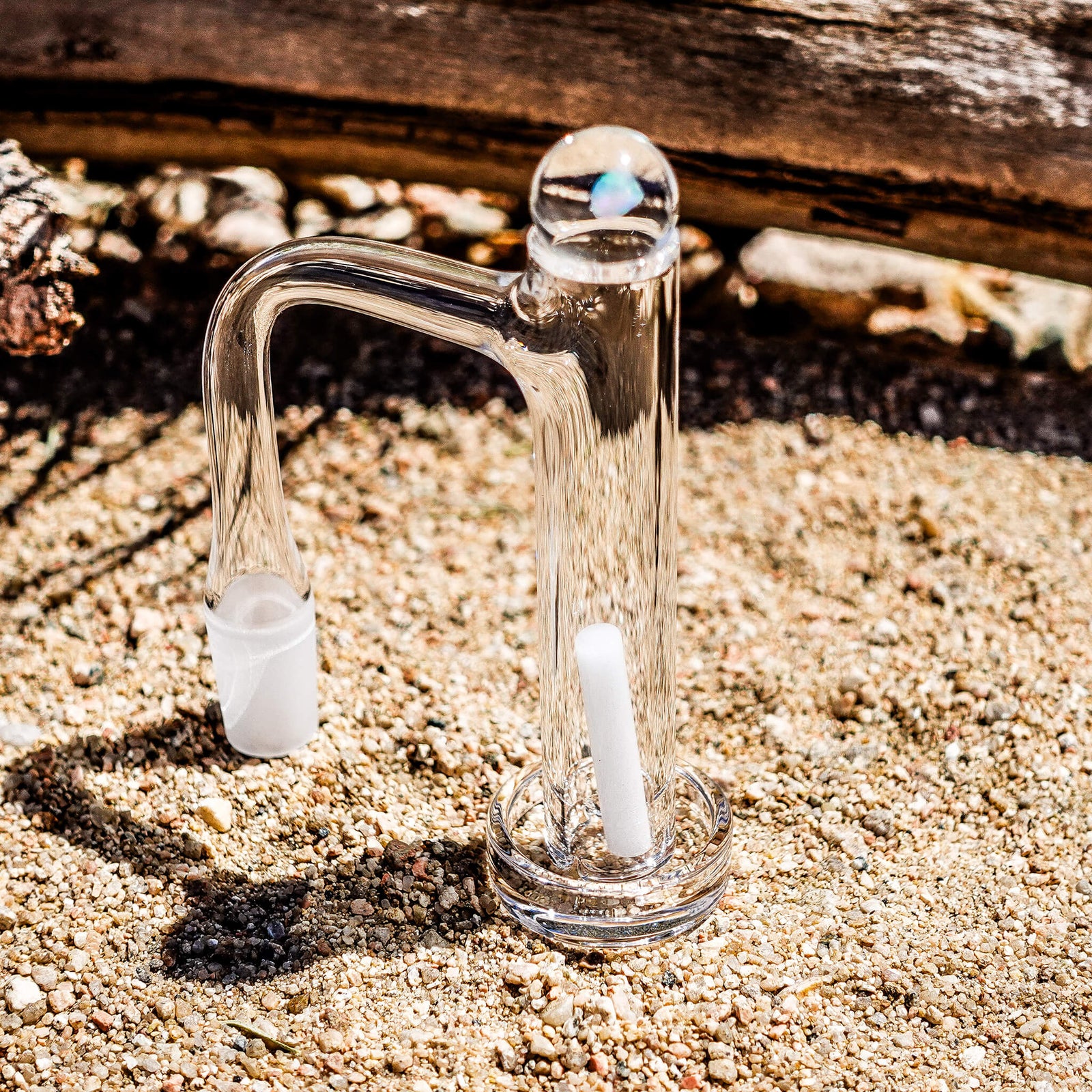 Clear Opal Encased Tower Marble | 16mm Clear Opal-Encased Tower Marble Profile View | DW