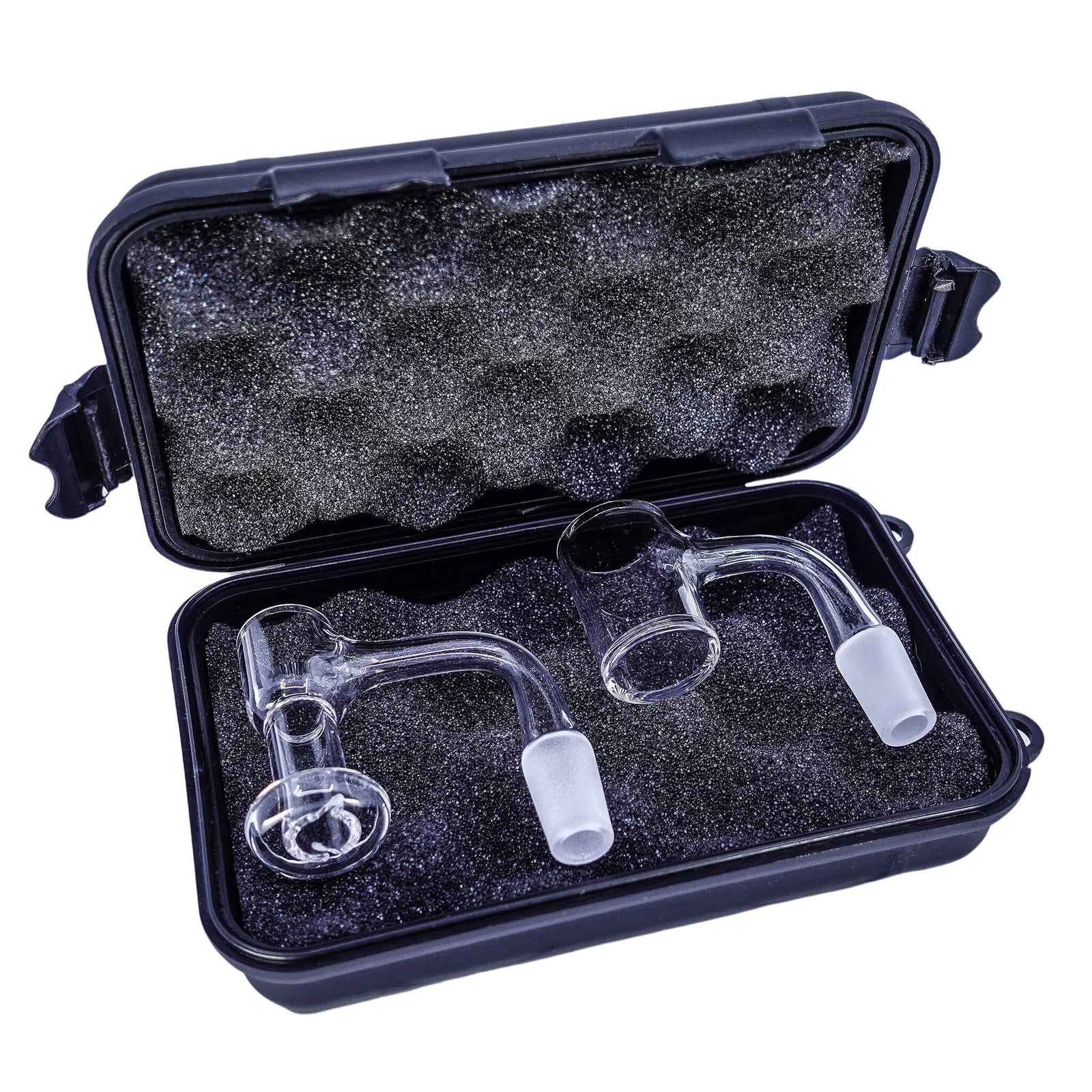 Hard Shell Protective Banger Case | Open Case Storing Two Quartz Bangers | Dabbing Warehouse