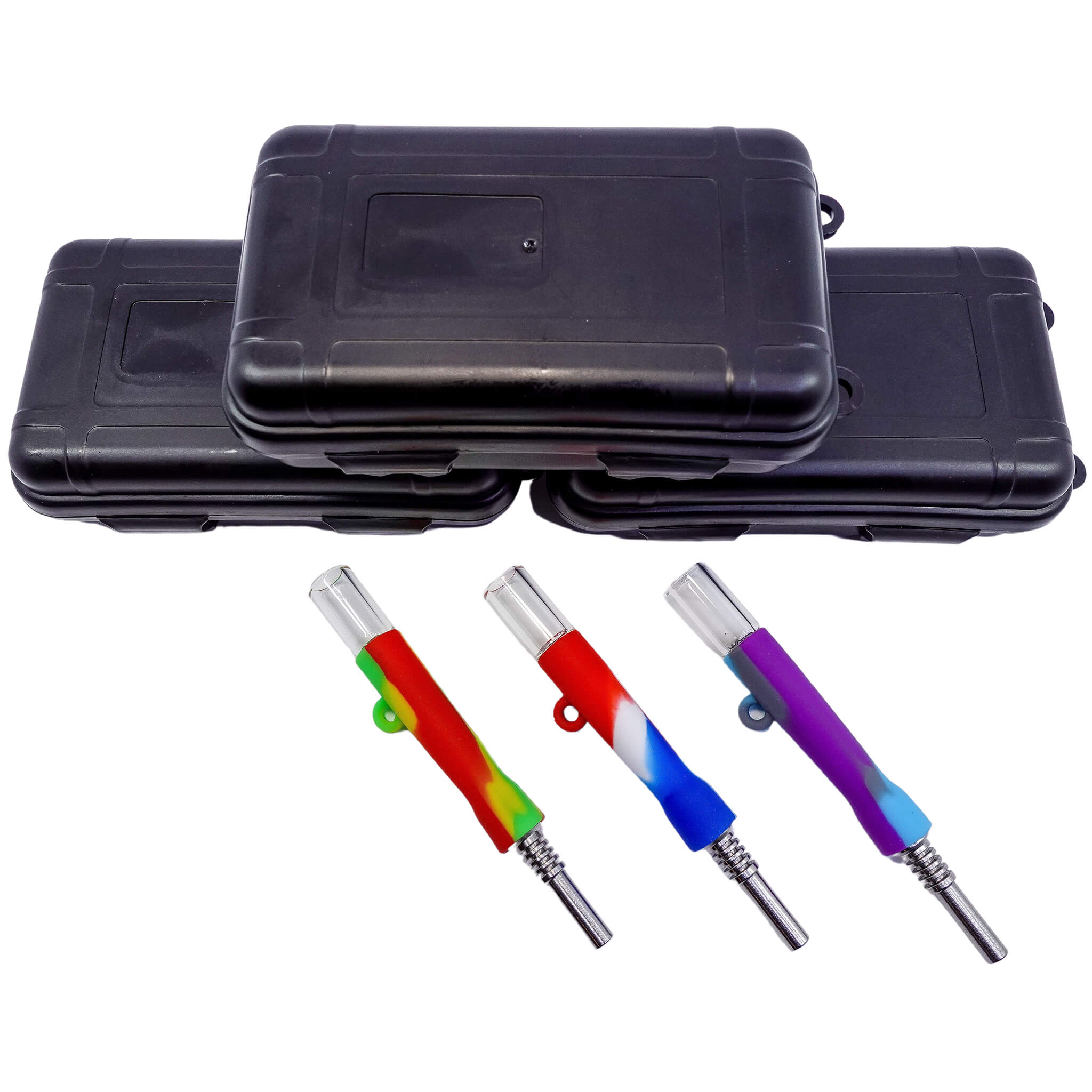 Nectar Collector Pocket Tech | All Three Color Variants Assembled View | Dabbing Warehouse