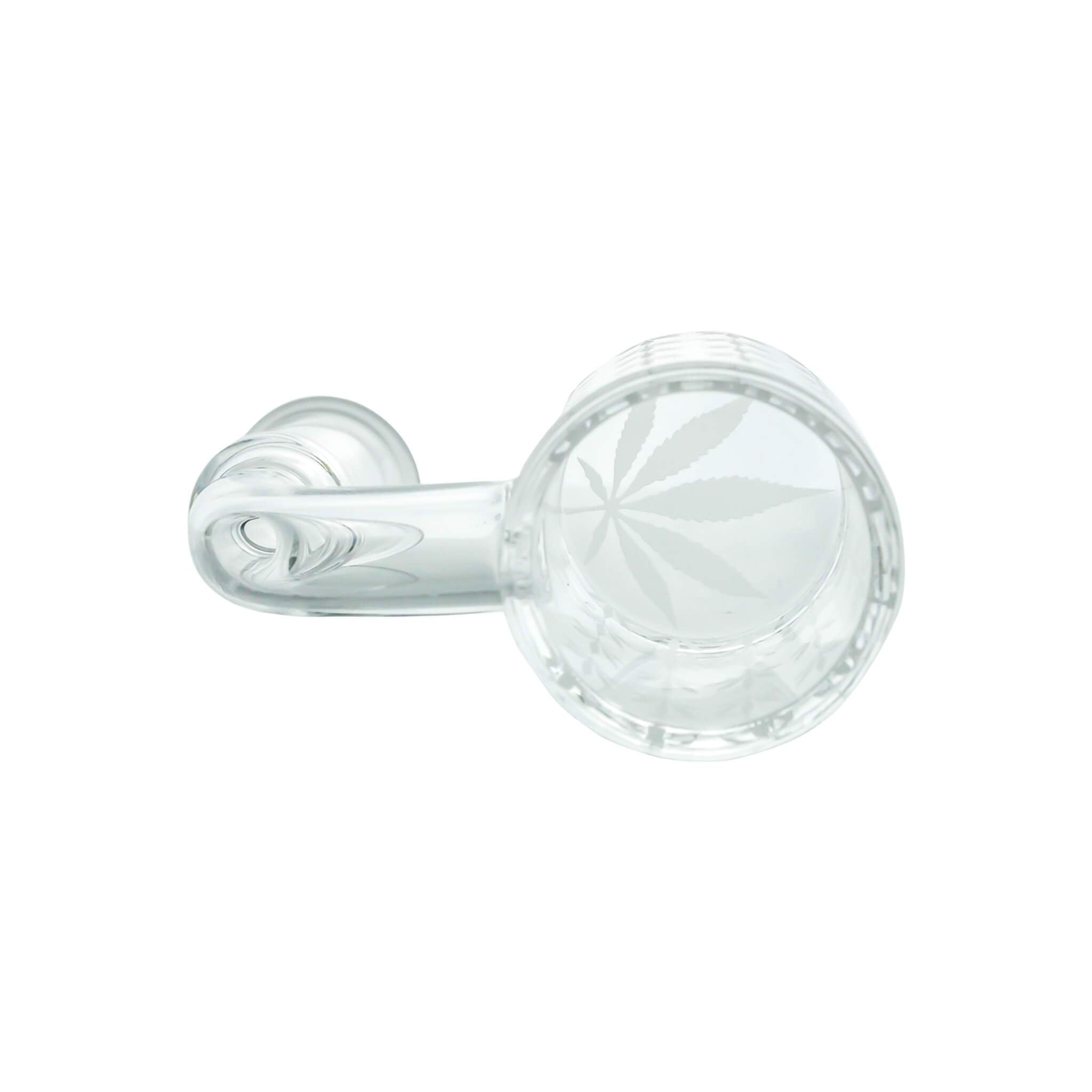 25mm Quartz Banger - Beveled Edge - Weed Leaf Bottom | Top Down Bucket View | DW