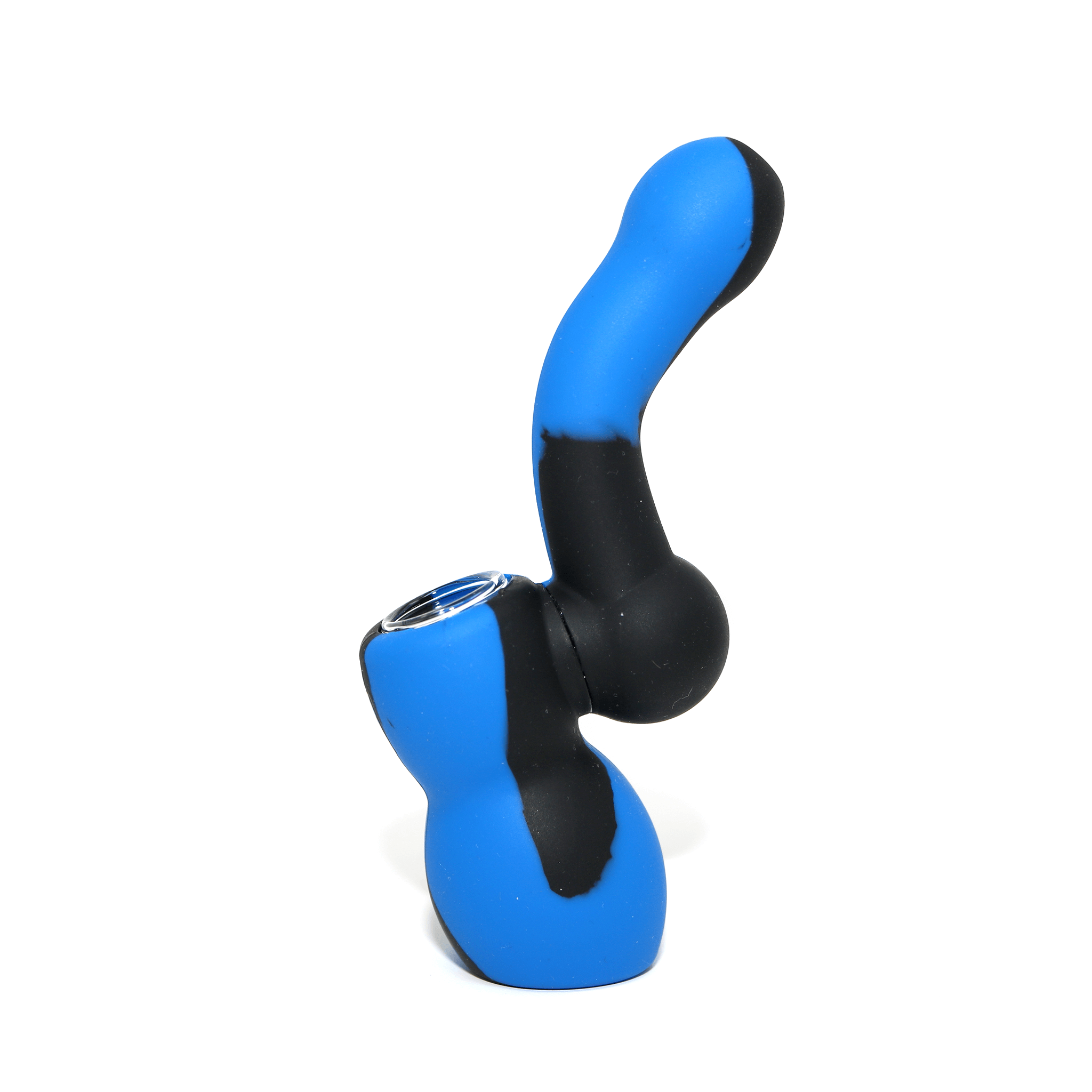 Mini Silicone Bubbler - Blue-Black-Side