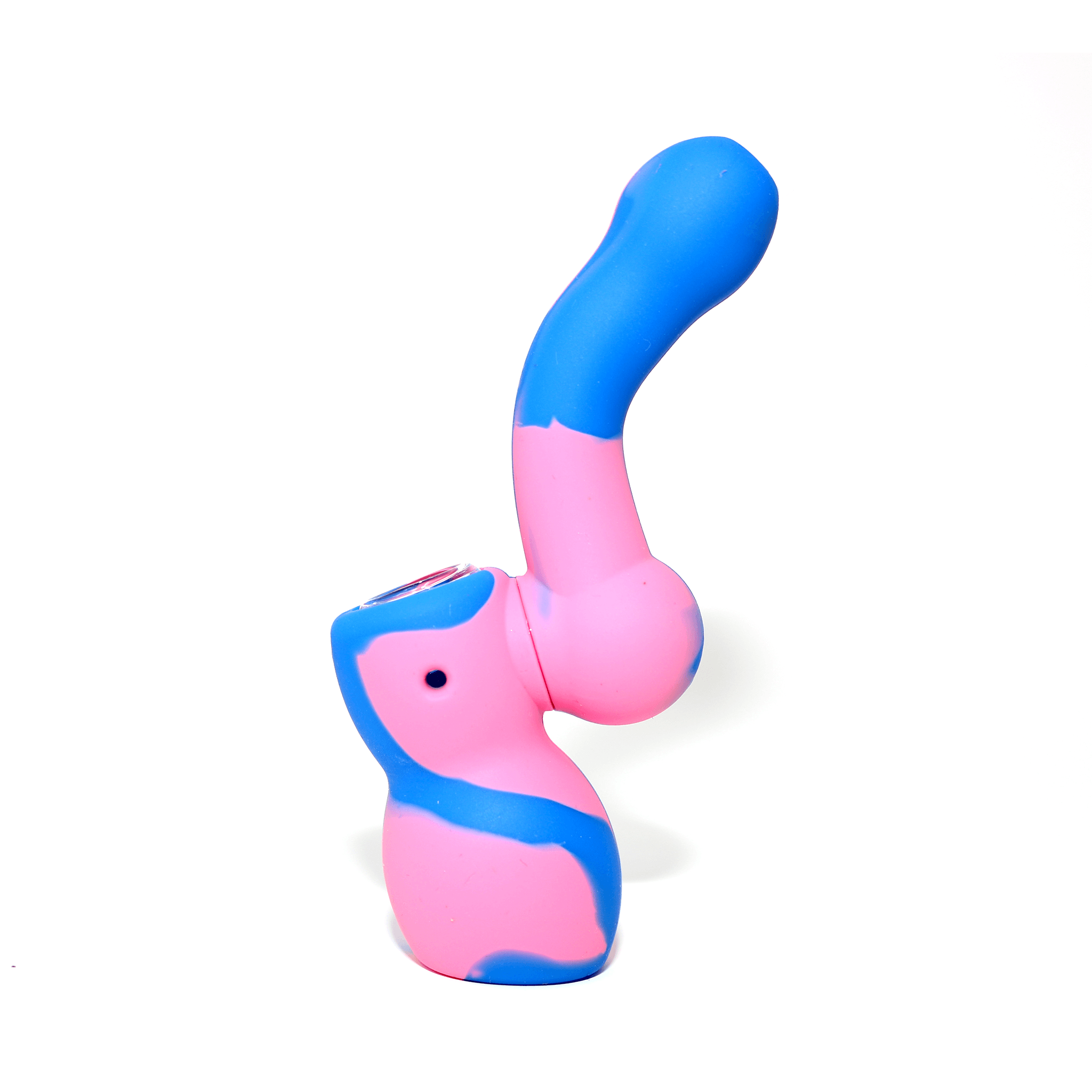 Mini Silicone Bubbler - Pink-Blue-Side