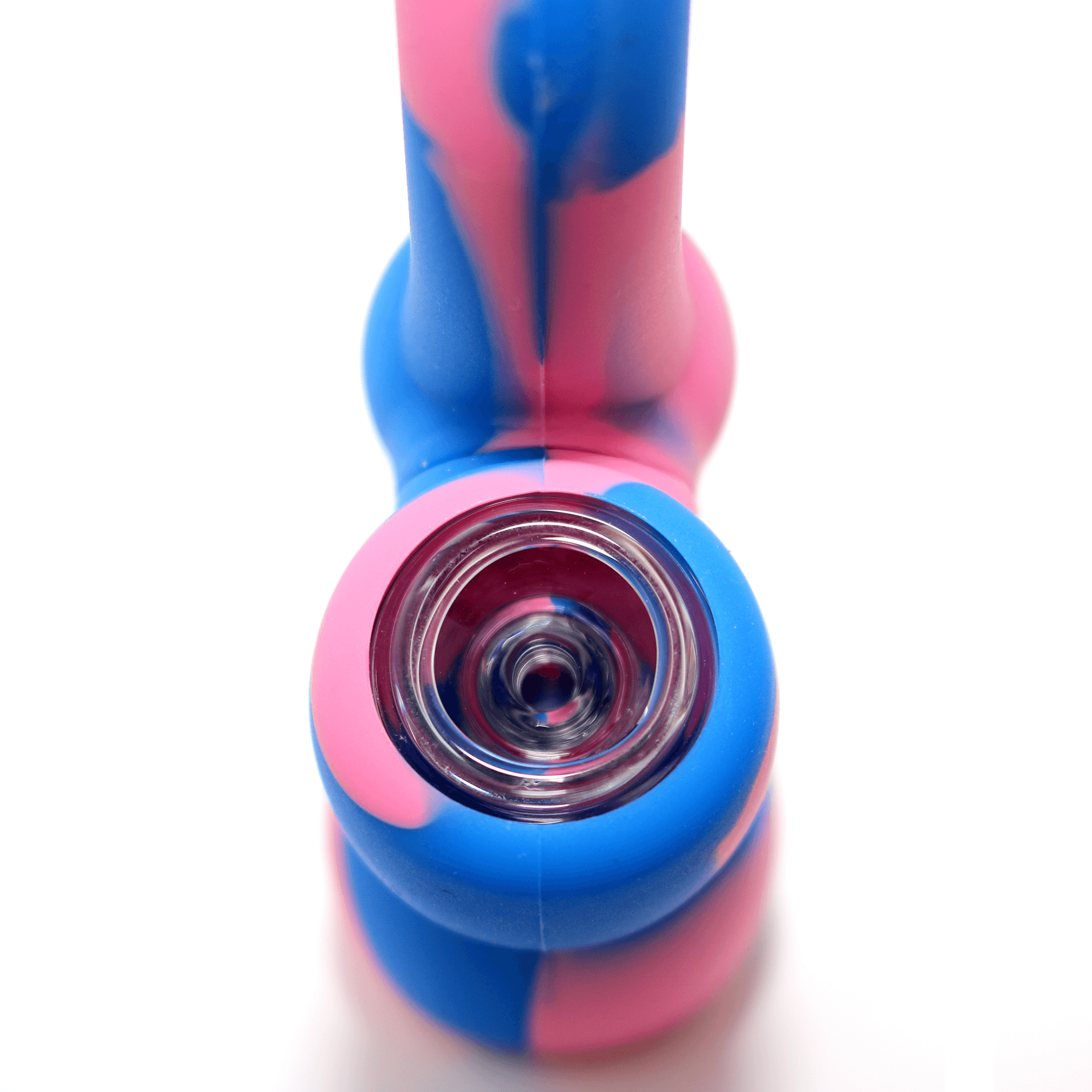Mini Silicone Bubbler - Pink-Blue-Close-Up