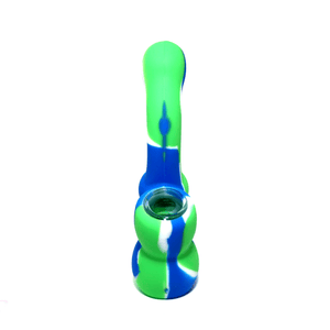 Mini Silicone Bubbler - Green-Blue-Front