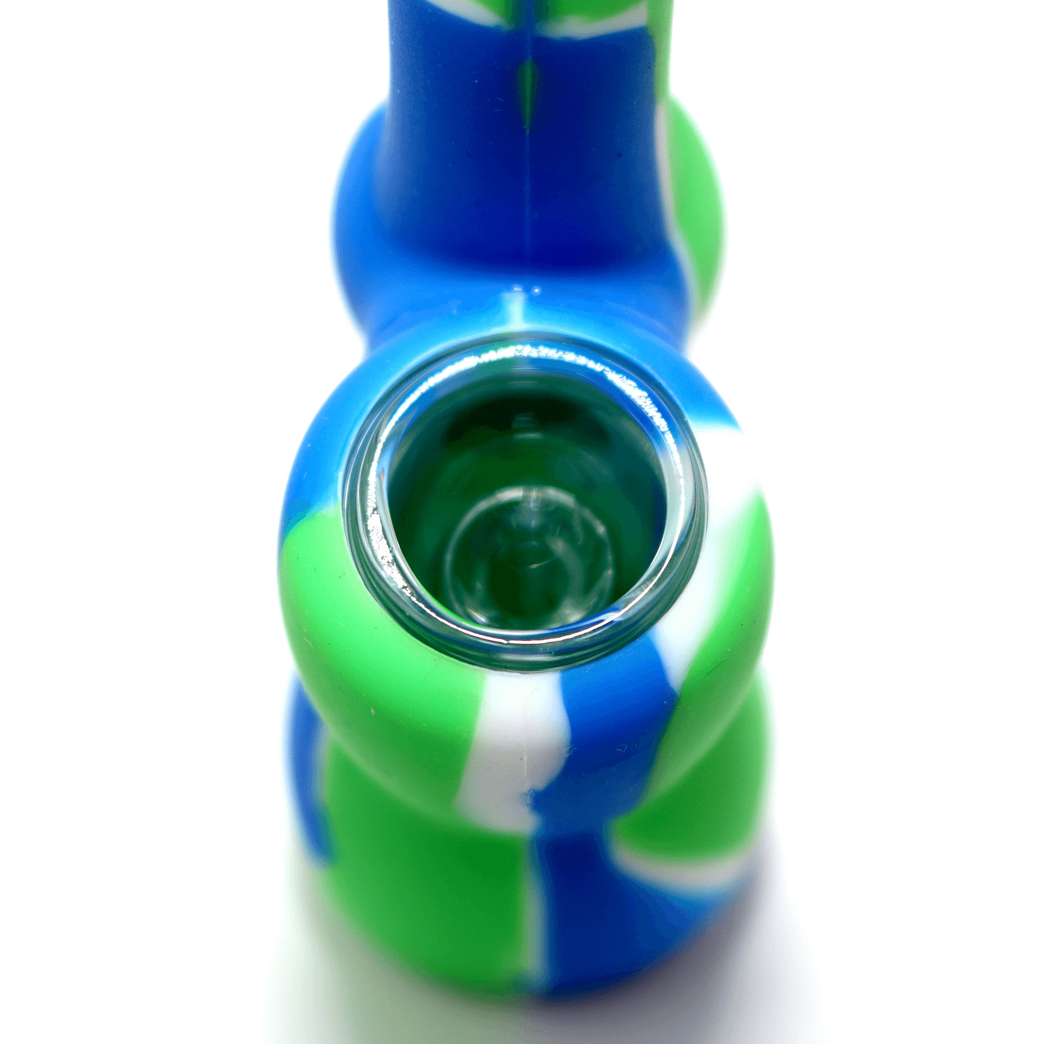 Mini Silicone Bubbler - Green-Blue-Close-Up