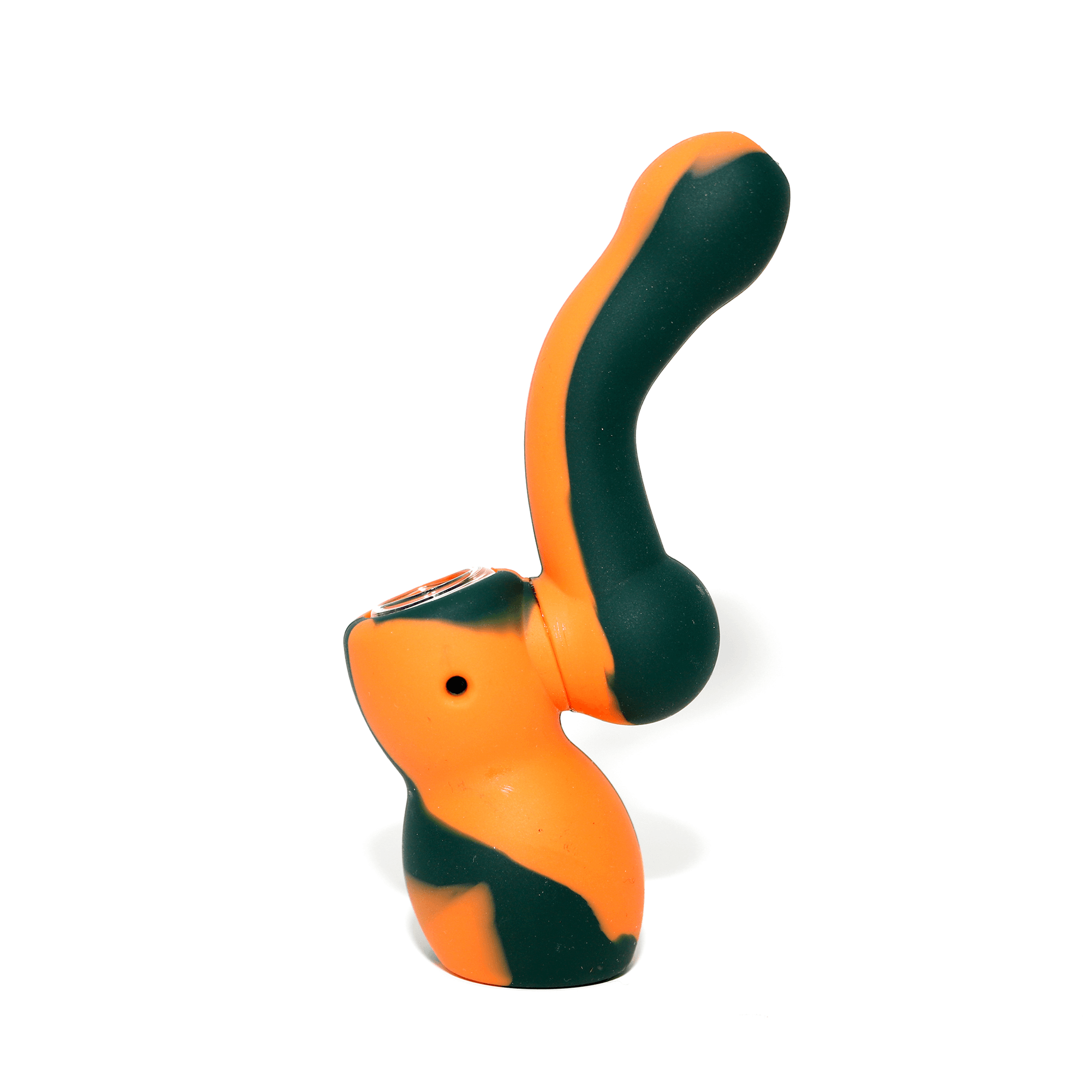 Dab Rig - Mini Silicone Bubbler - Orange-Black
