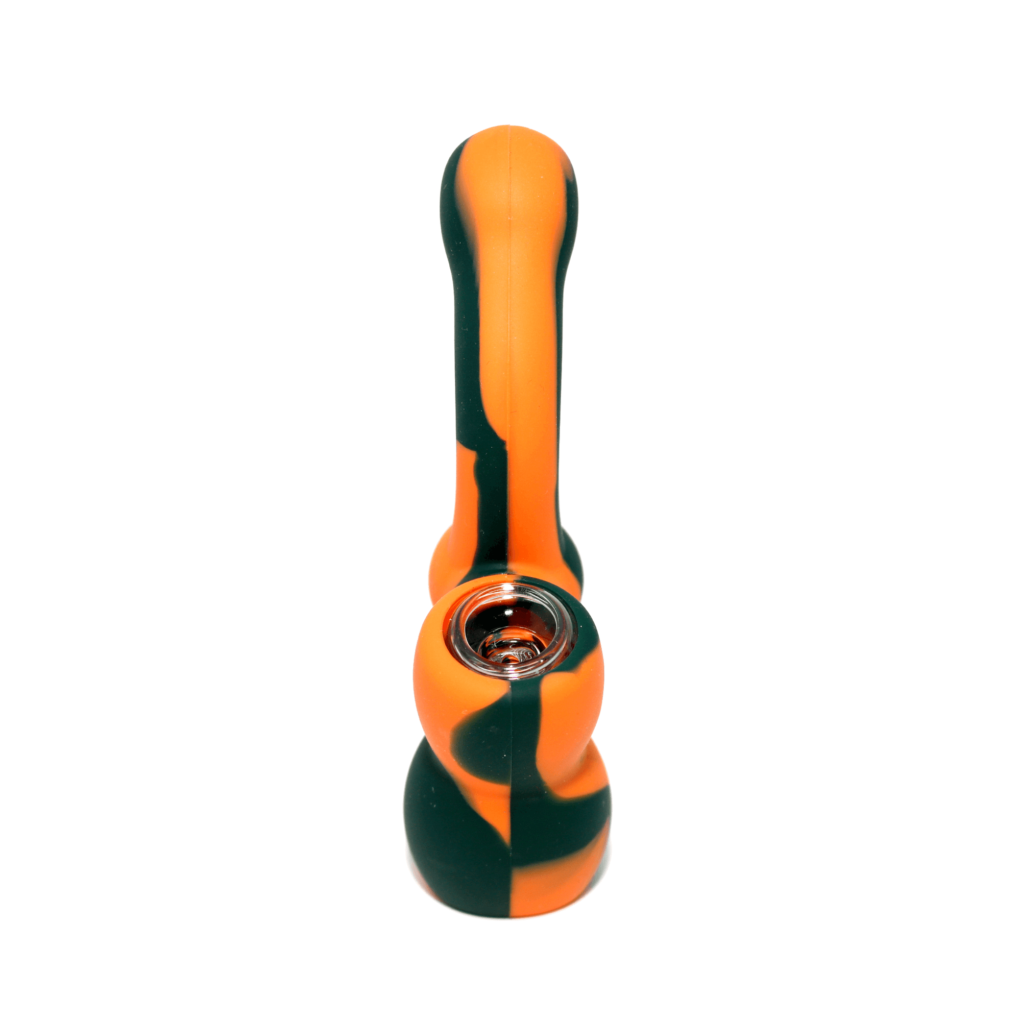 Dab Rig - Mini Silicone Bubbler - Orange-Black