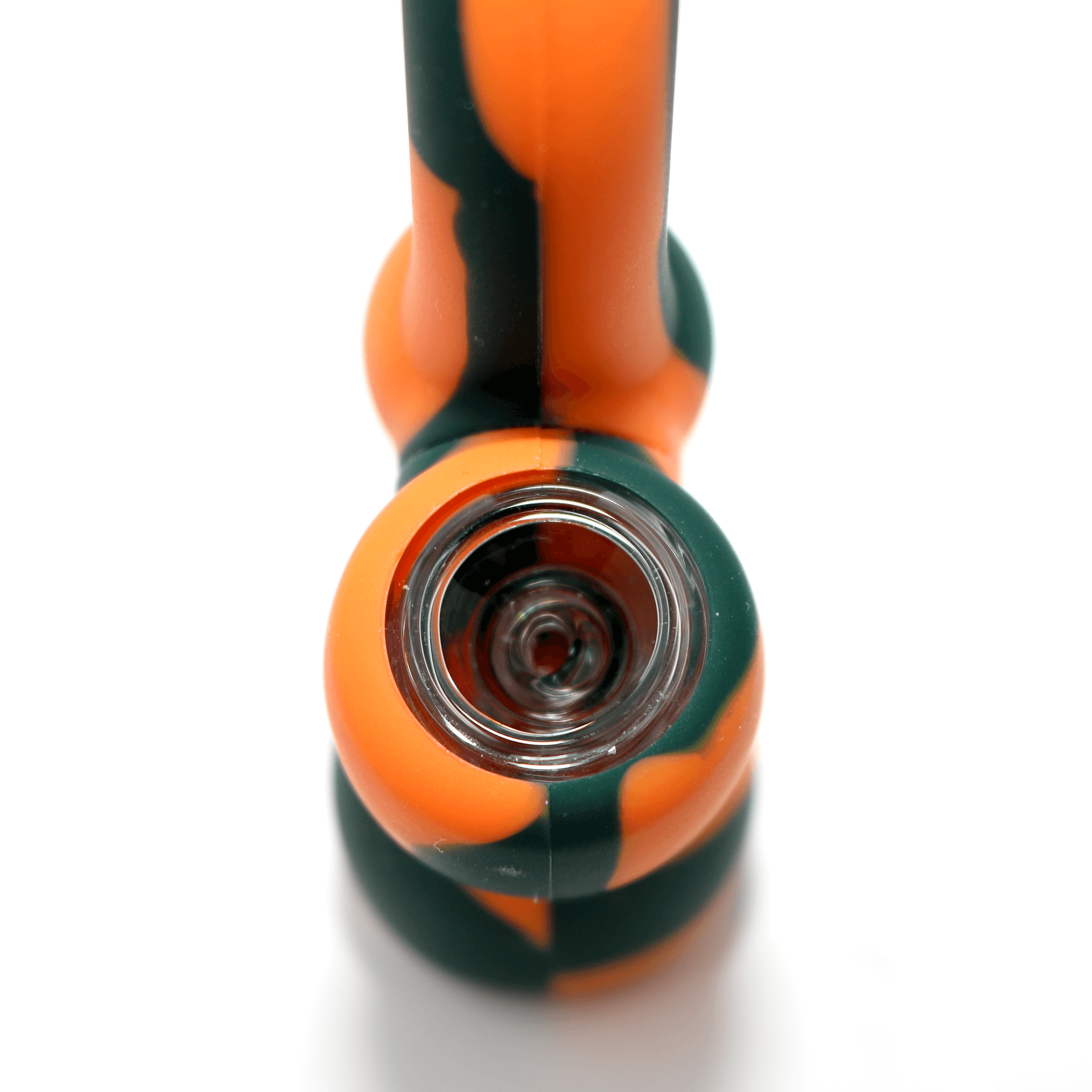 Dab Rig - Mini Silicone Bubbler - Orange-Black