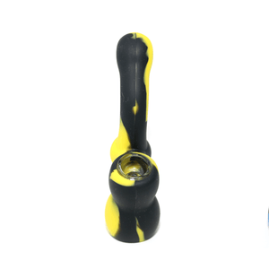 Mini Silicone Bubbler - Yellow-Black-Front
