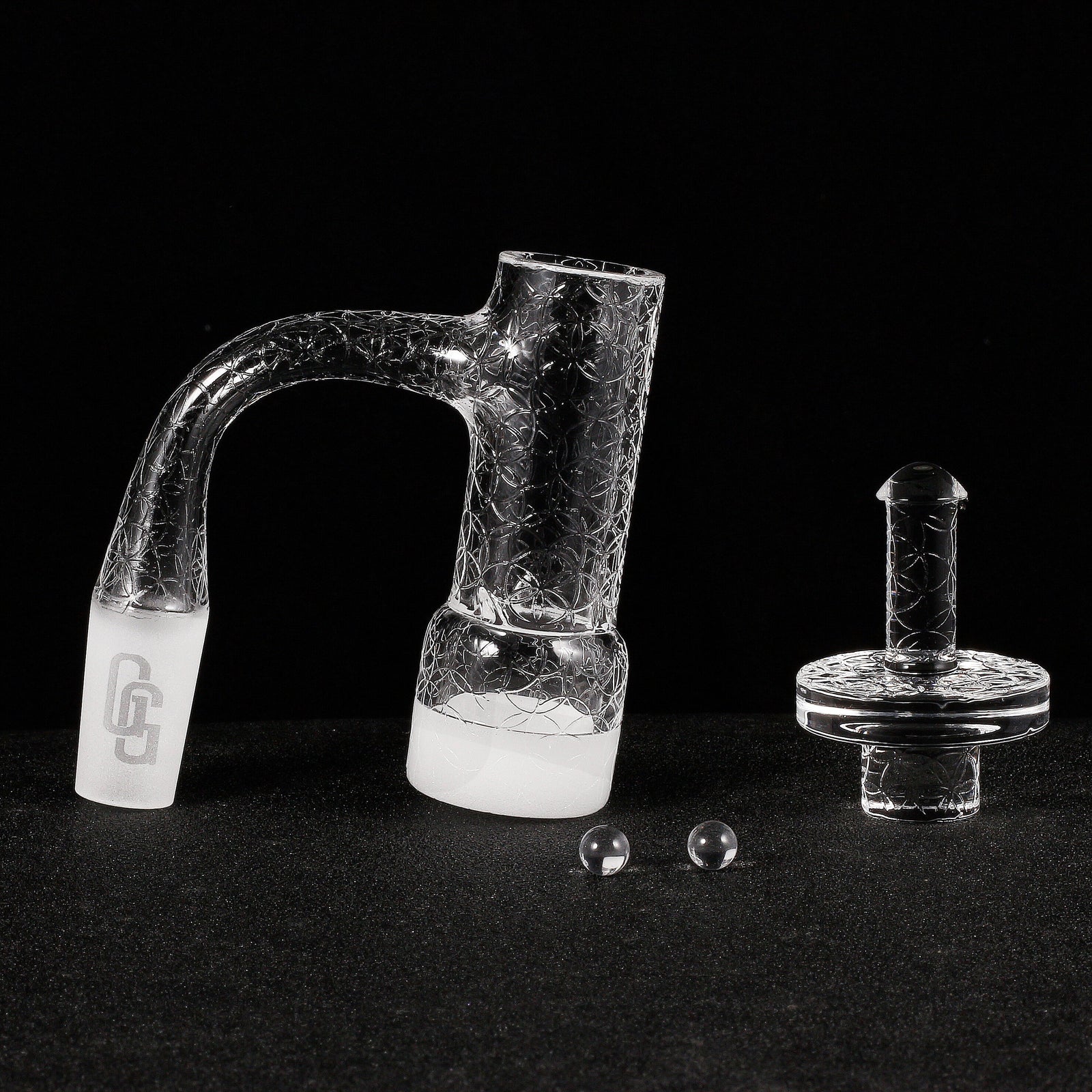 Golden Goat Full Weld Opaque Tower Quartz Banger Kit | Full Kit In Use View | TDS
